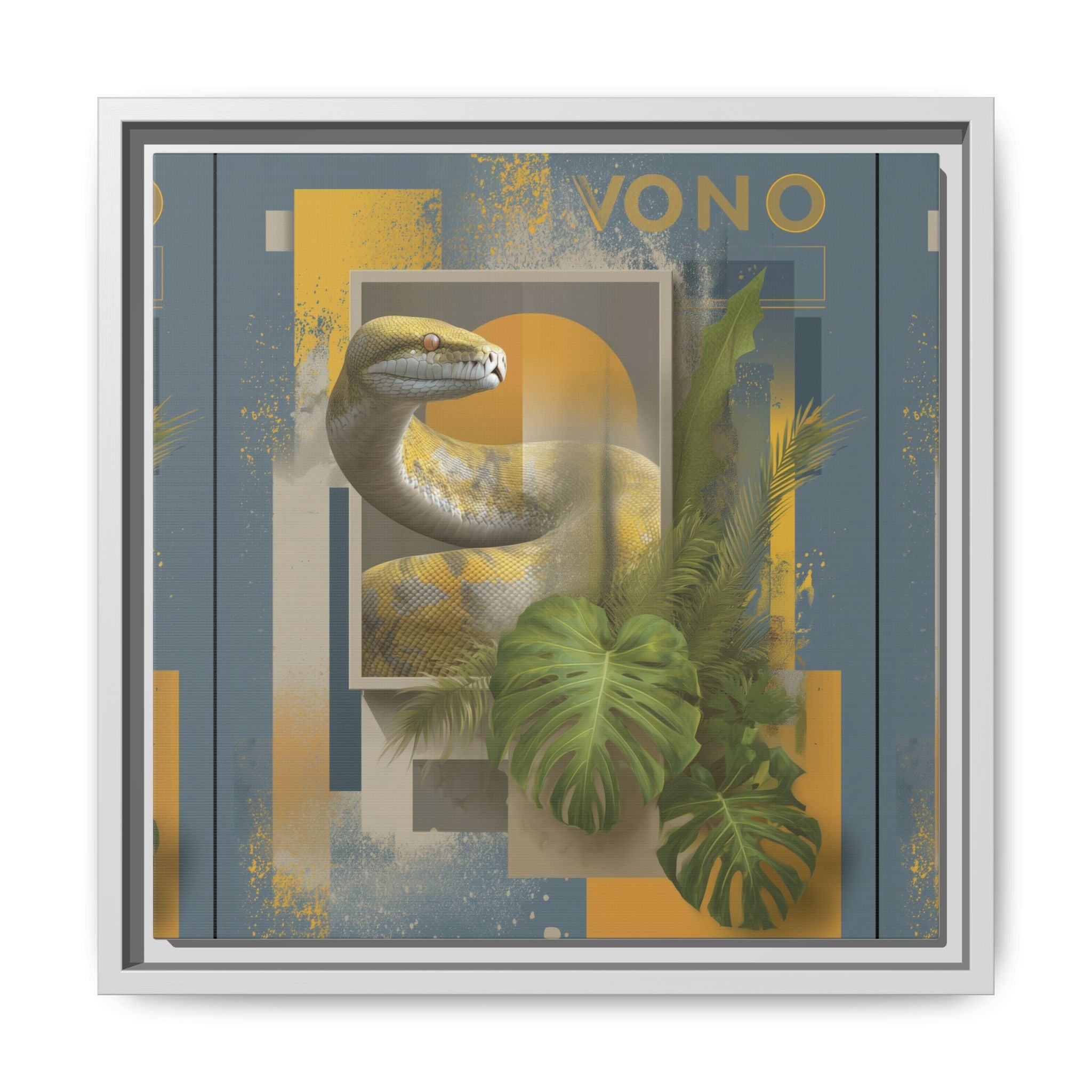 Serpent of Geometric Dimensions: Tropical Vono Design, Abstract Wildlife Art   |  Personalized & Custom Orders Available