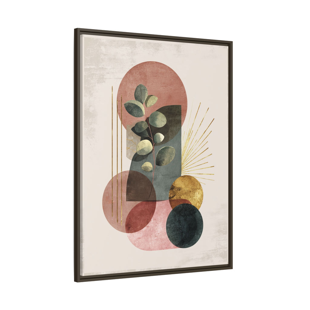 Botanical Geometric Symphony: Eucalyptus Harmony, Metallic Intersections, Modern Earth Tones   |   Custom Orders Accepted