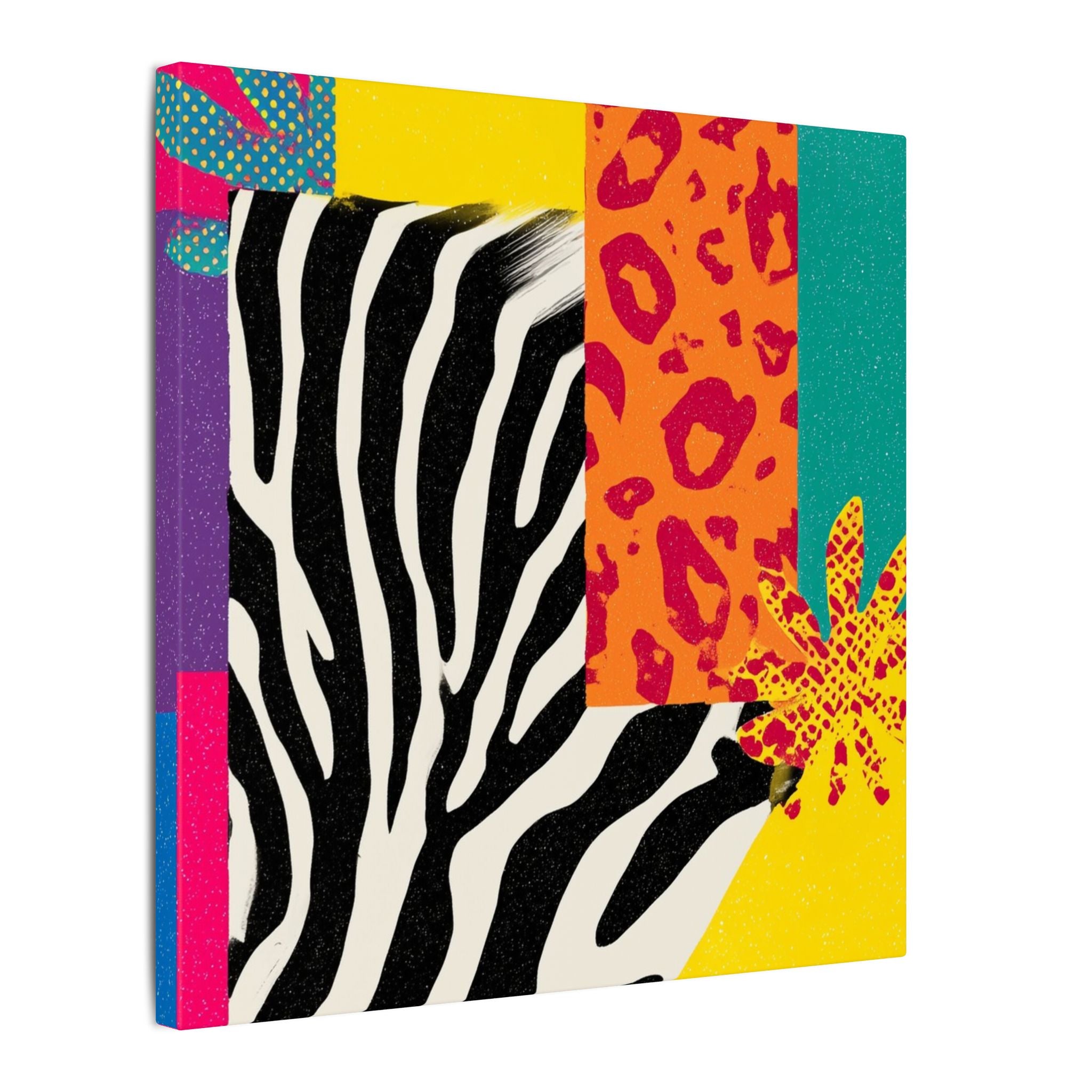 Copy of Pop Geometry: Zebra Leopard Fusion, Geometric Color Block, Modern Abstract Design   |   Custom Orders Accepted