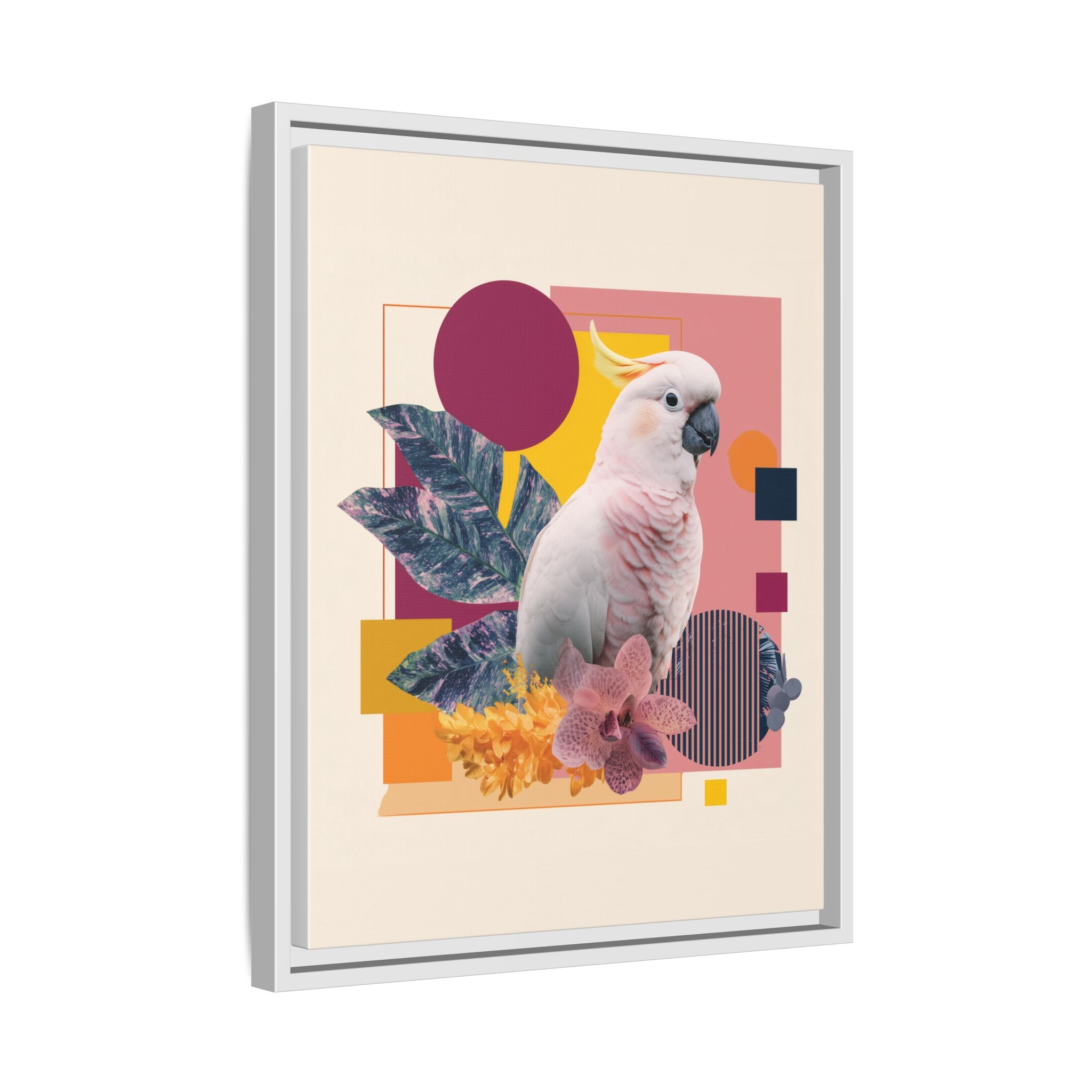 Cockatoo in Geometric Paradise: Tropical Avian Design, Modern Abstract Art   |    Custom Orders Available