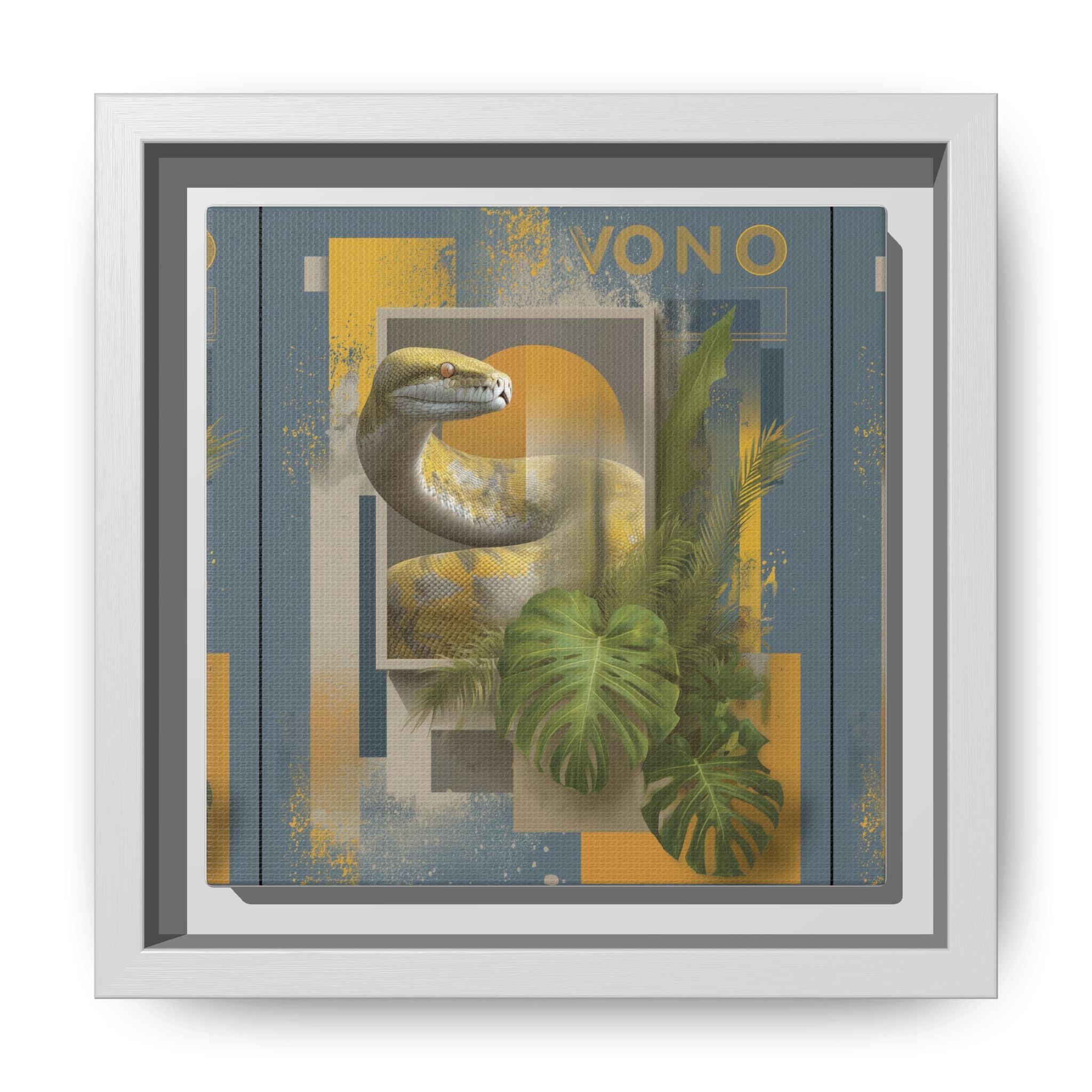 Serpent of Geometric Dimensions: Tropical Vono Design, Abstract Wildlife Art   |  Personalized & Custom Orders Available