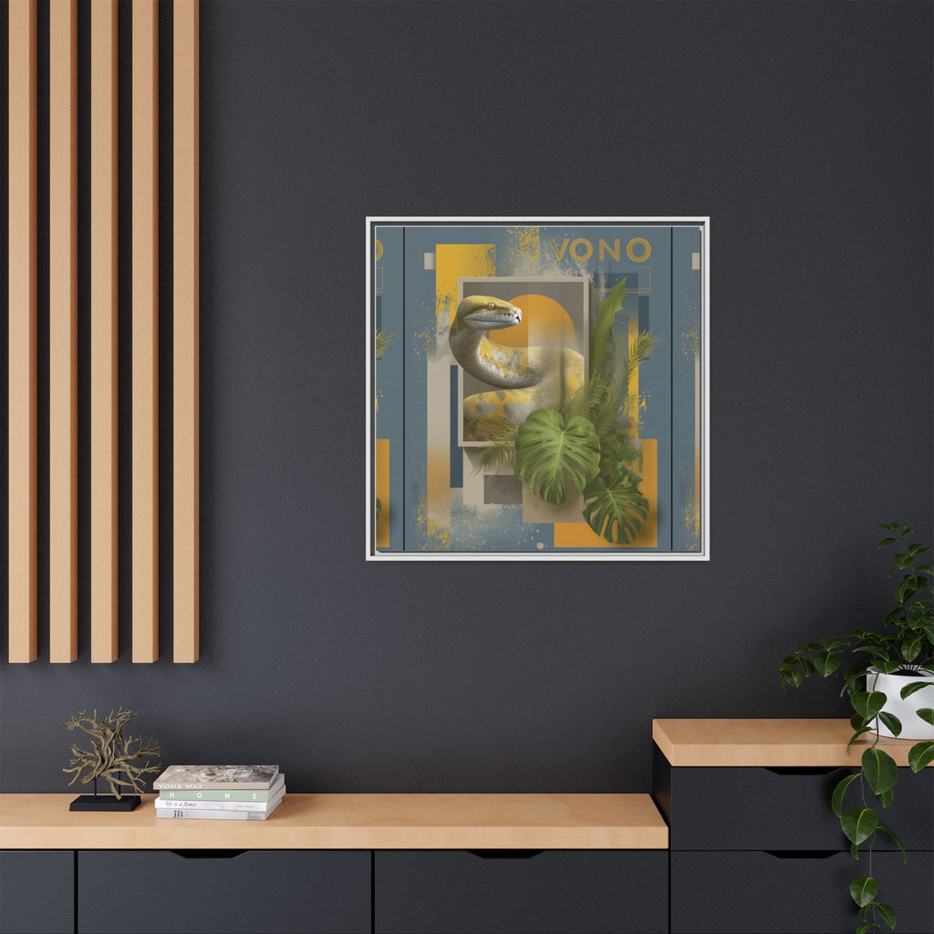 Serpent of Geometric Dimensions: Tropical Vono Design, Abstract Wildlife Art   |  Personalized & Custom Orders Available