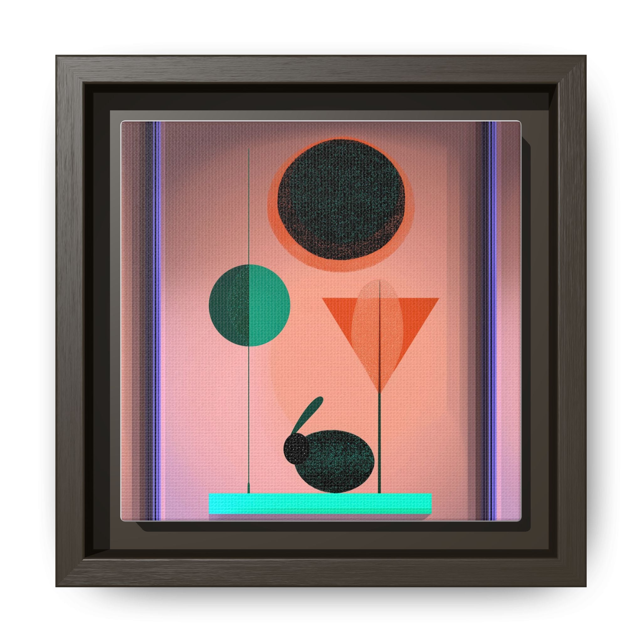 Geometric Harmony: Abstract Minimalist Composition, Organic Shapes and Color Play, Geometric Design with Teal and Orange Palette   |