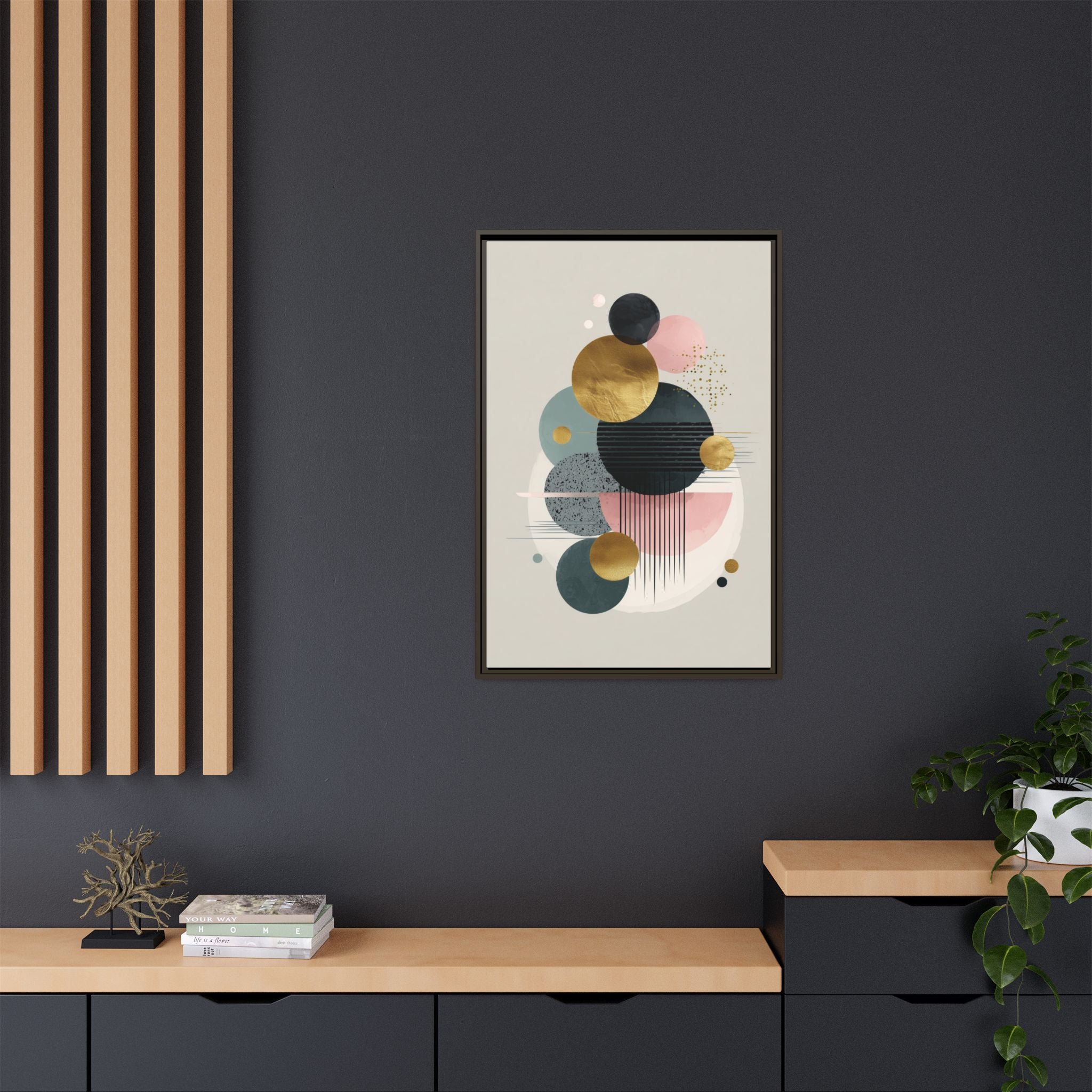 Geometric Harmony: Intersecting Circles, Mid-Century Modern Design, Abstract Metallic Composition   |   Custom Orders Accepted