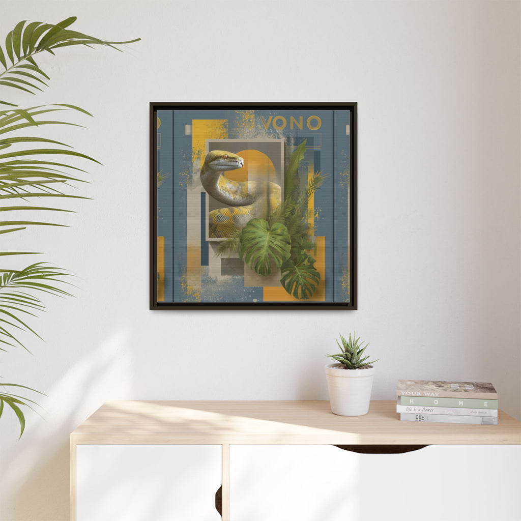 Serpent of Geometric Dimensions: Tropical Vono Design, Abstract Wildlife Art   |  Personalized & Custom Orders Available