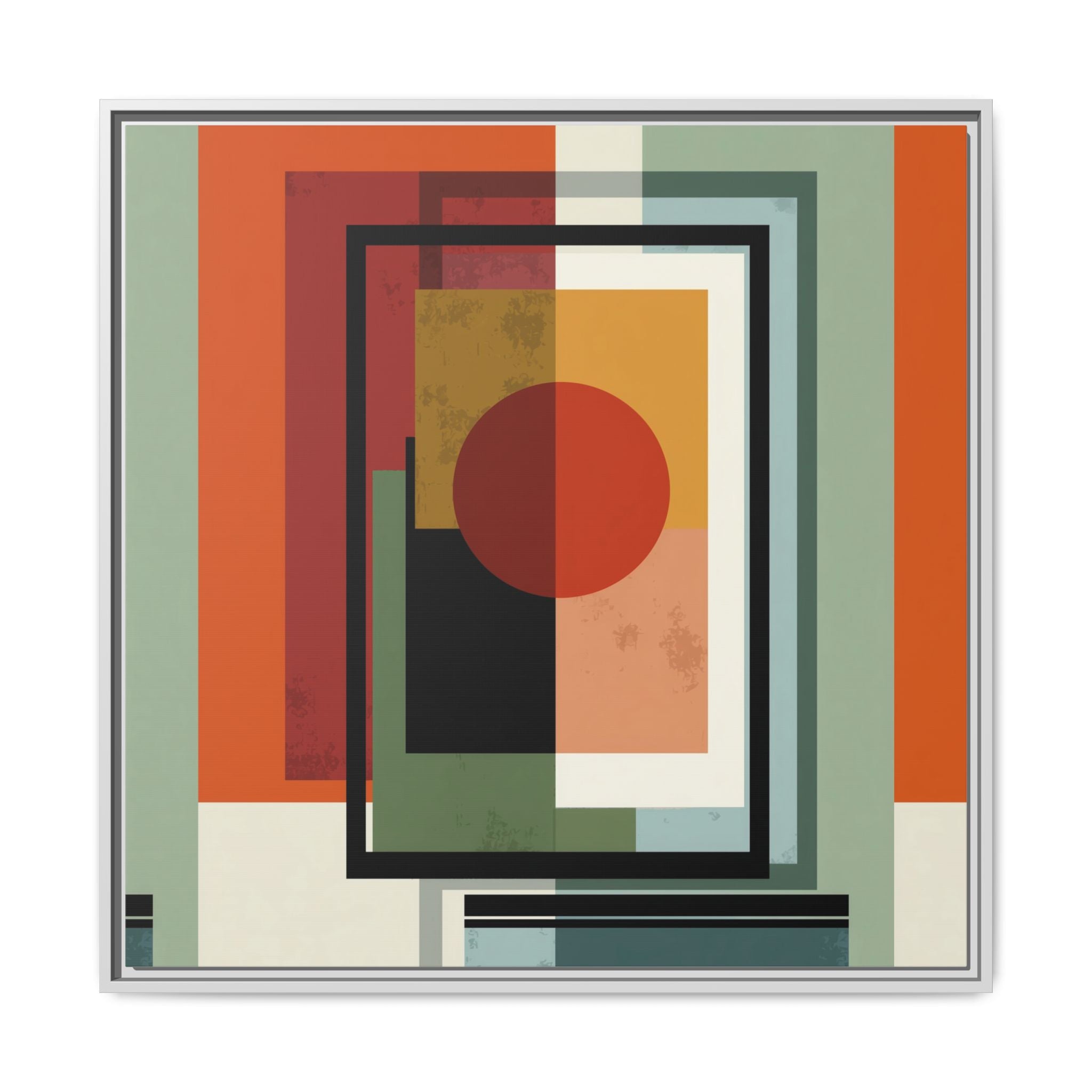 Geometric Harmonies: Mid-Century Modern Composition, Constructivist Inspiration, Abstract Rectangular Interplay   |   Custom Orders Accepted
