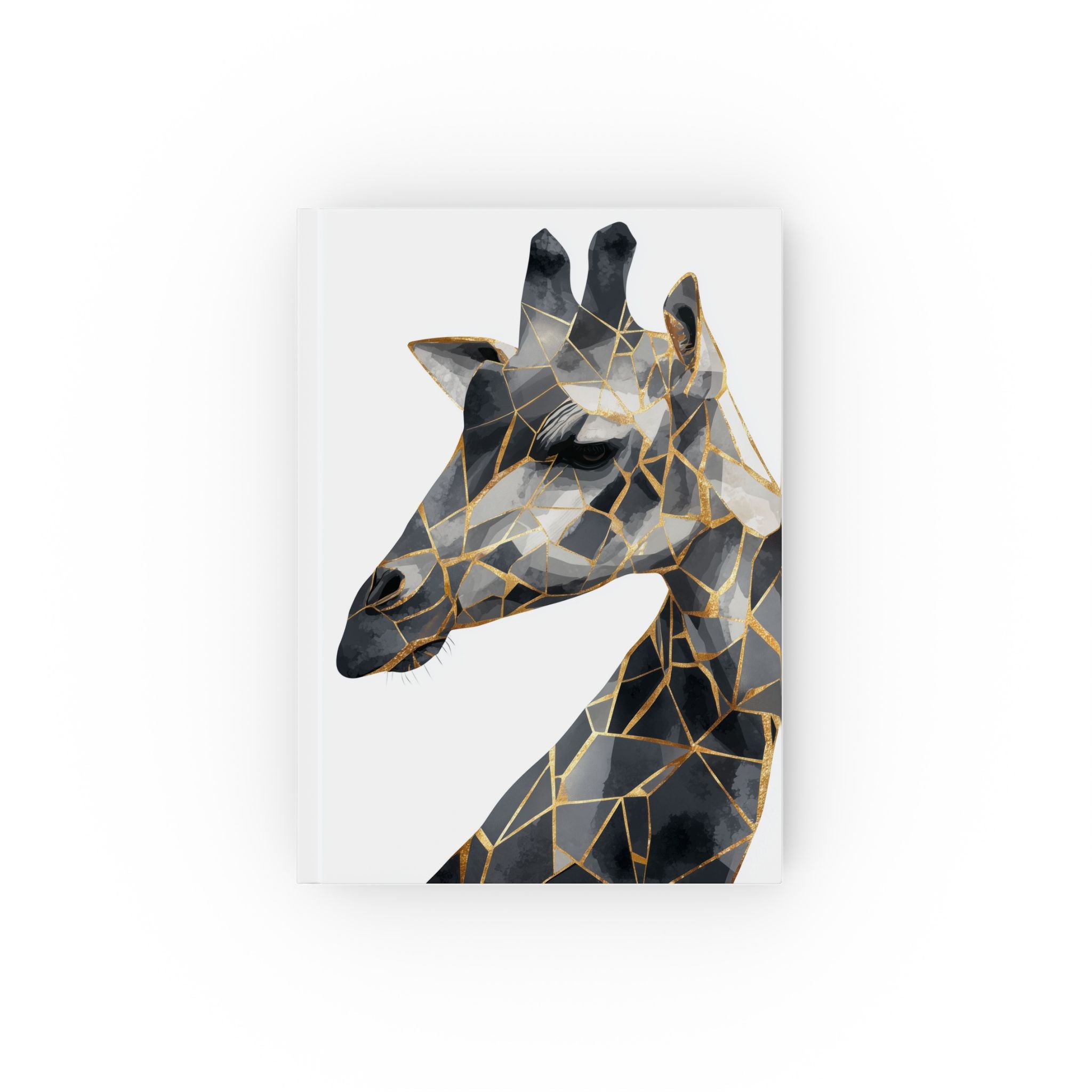 Personalized Giraffe Journal    |  Fractured Majesty: Geometric Giraffe Portrait, Mosaic Animal Art, Contemporary Wildlife Illustration