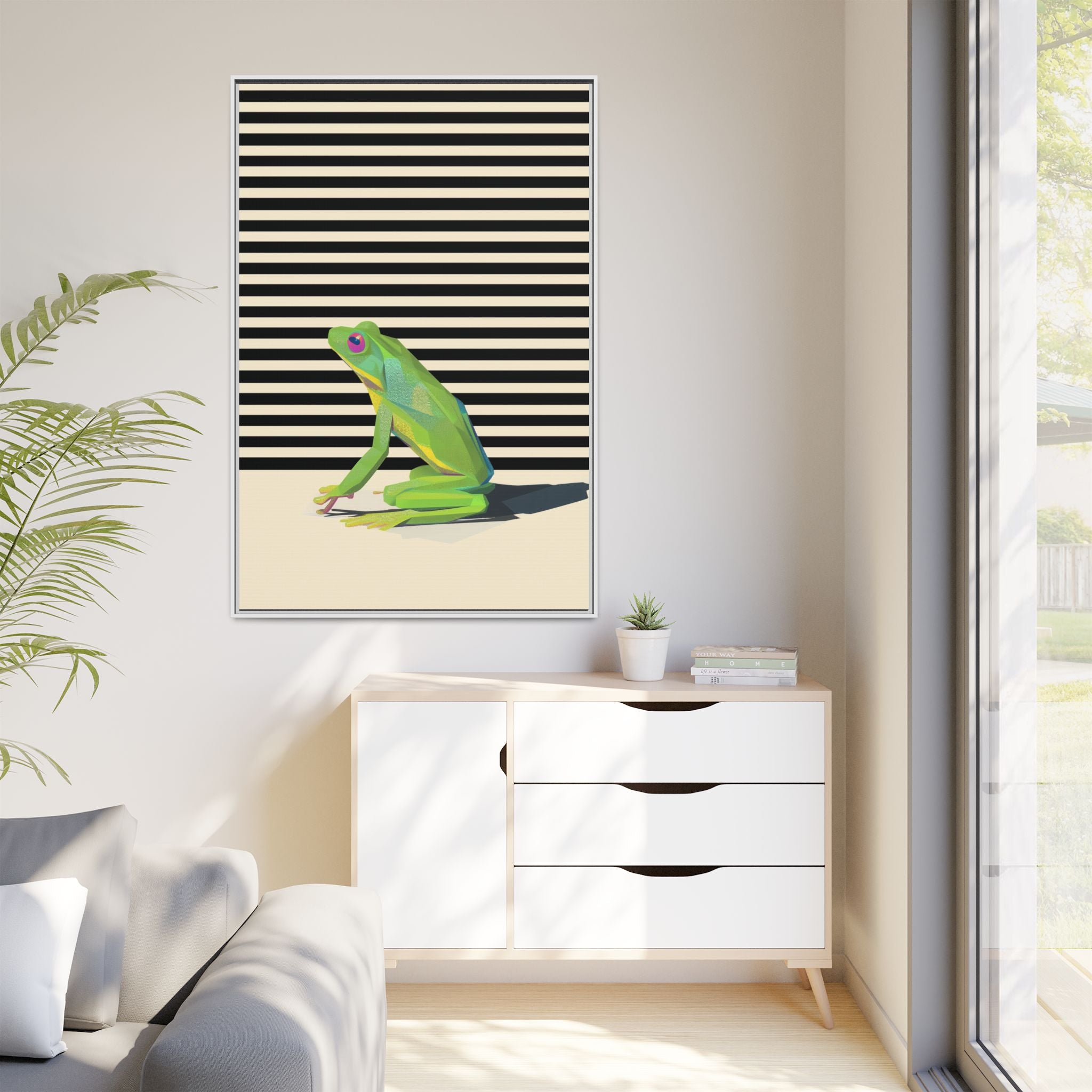 Geometric Frog: Minimalist Animal Portrait, Modern Graphic Design   |    Custom Orders Available