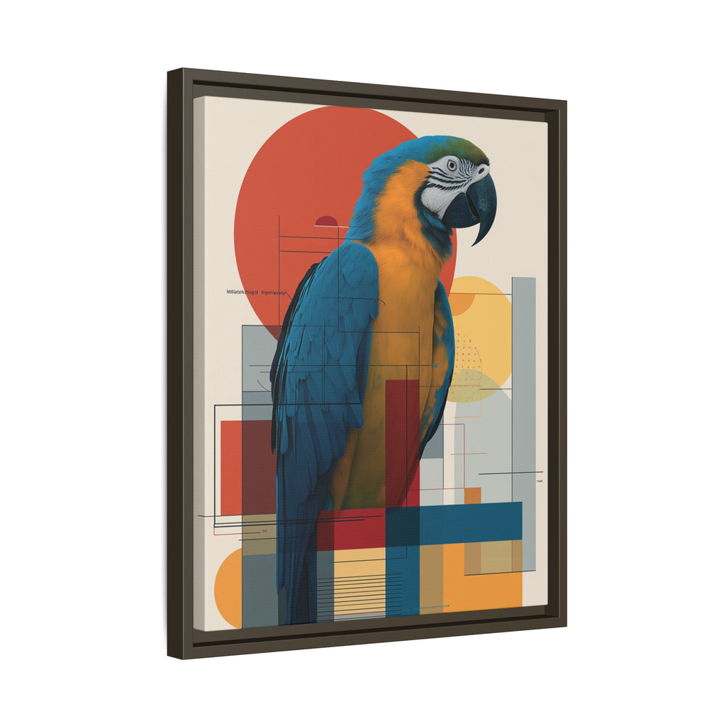 Vibrant Macaw Geometric Framed Print: Avian Realism, Modern Abstract Composition   |  Personalized & Custom Orders Available