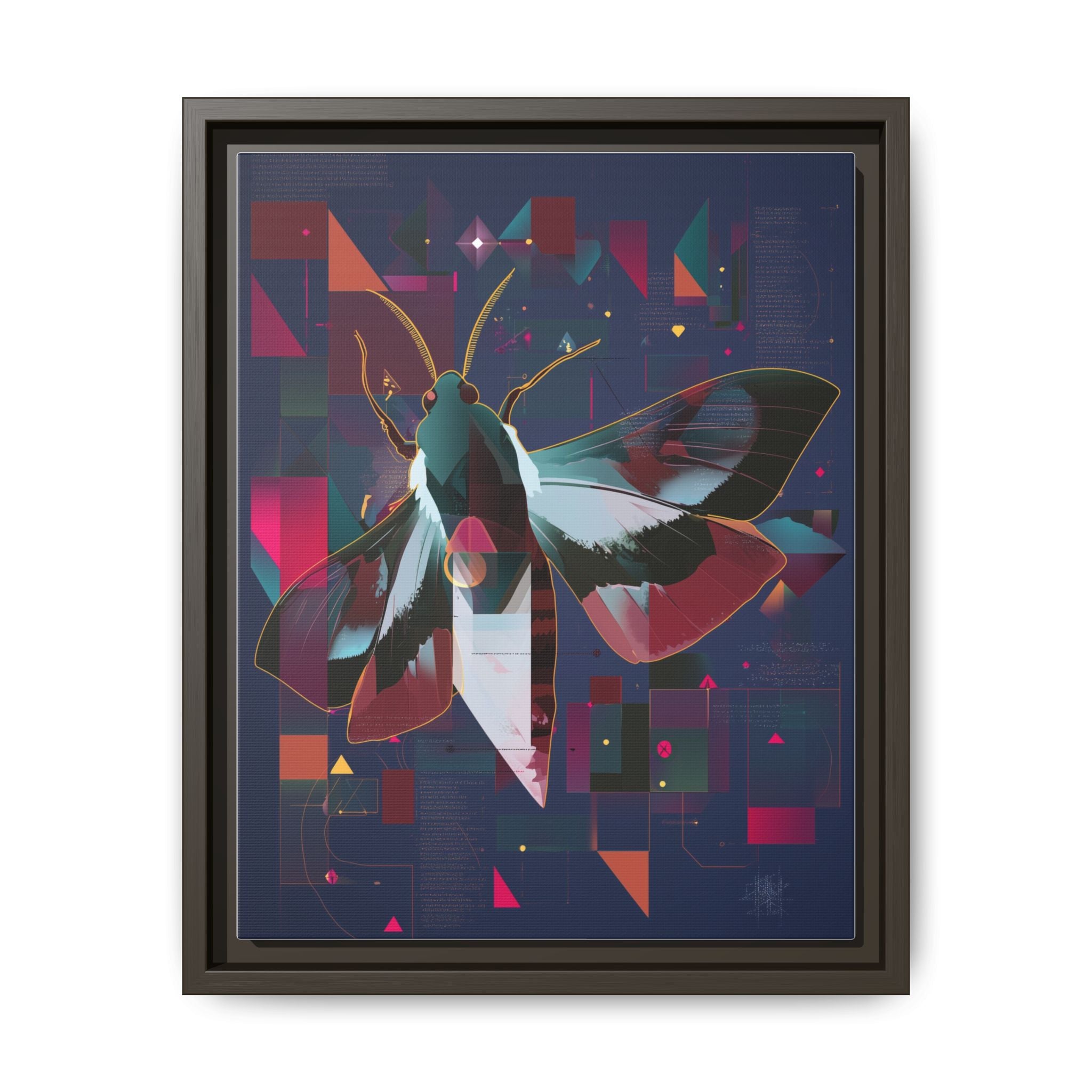 Metamorphic Circuits Framed Print : Geometric Butterfly Fusion, Digital Abstract Techno-Art   |   Custom Orders Available