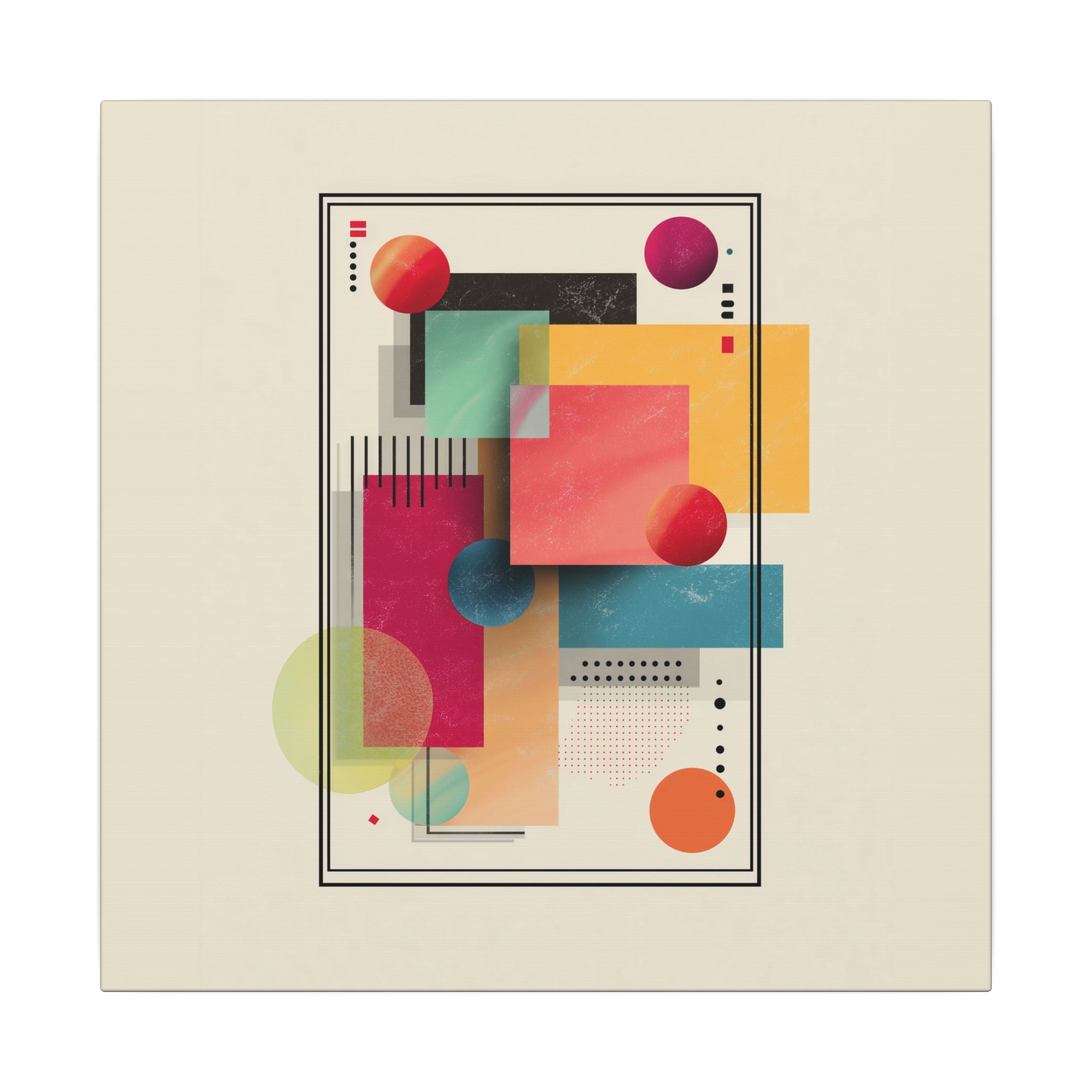 Geometric Dynamism: Bauhaus Abstraction, Translucent Shapes, Modernist Composition   |   Custom Orders Accepted