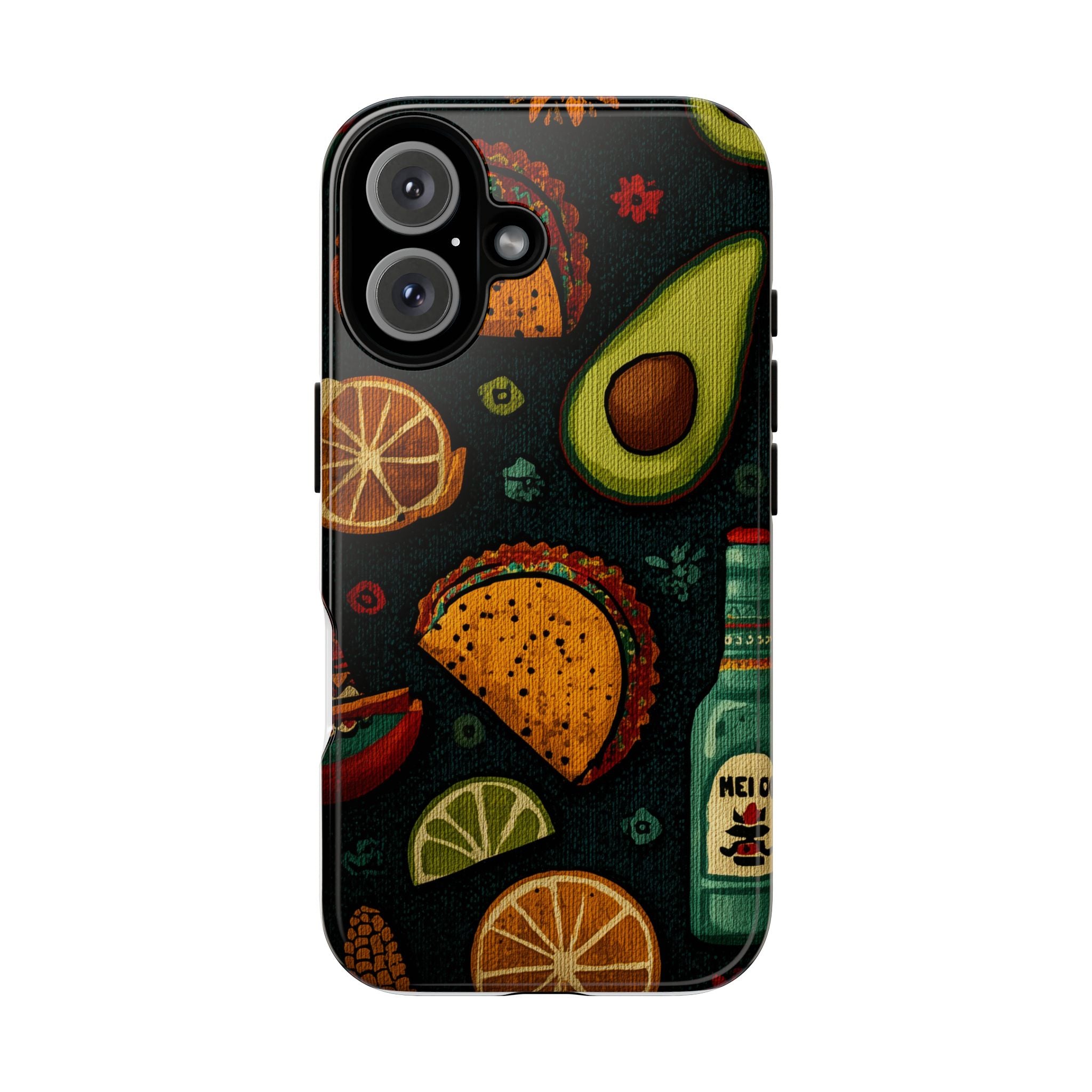 Colorful Mexican Foodie Phone Case - Tough Cases Featuring Tacos, Avocados, Perfect for Food Lovers, Gift for Foodies, Fun