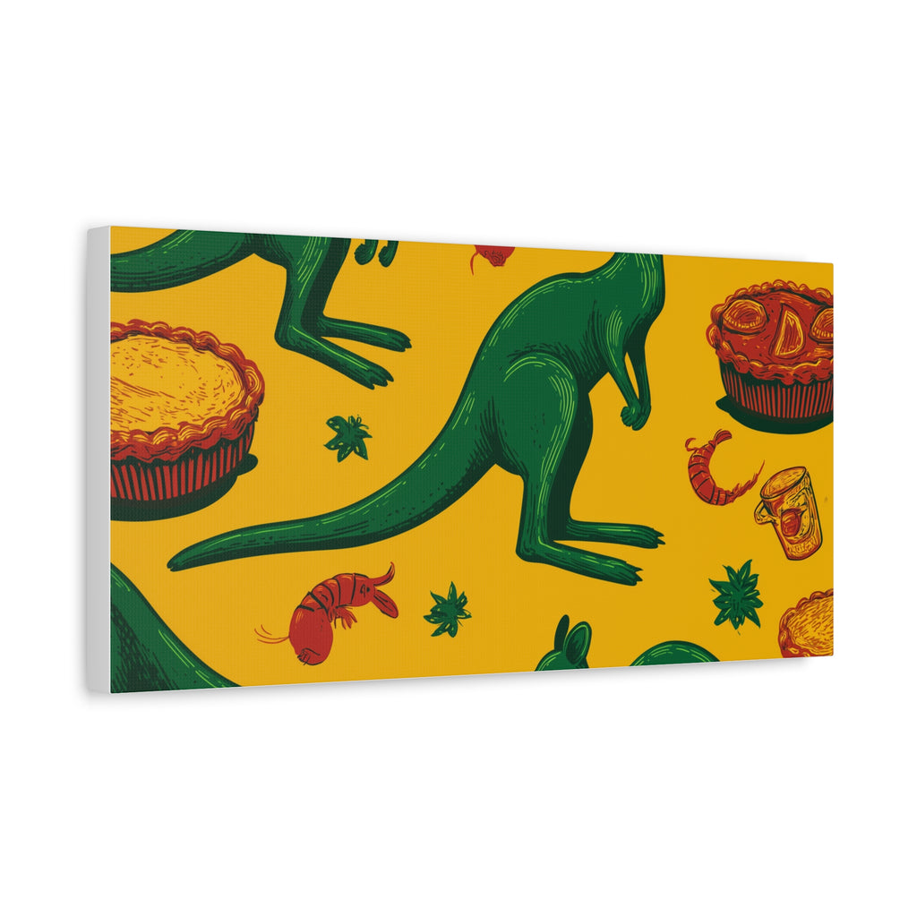 Kangaroo Canvas Wall Art, Vibrant Animal Decor, Unique Gift for Nature Lovers, Fun Kitchen Wall Hanging, Australian Themed Art
