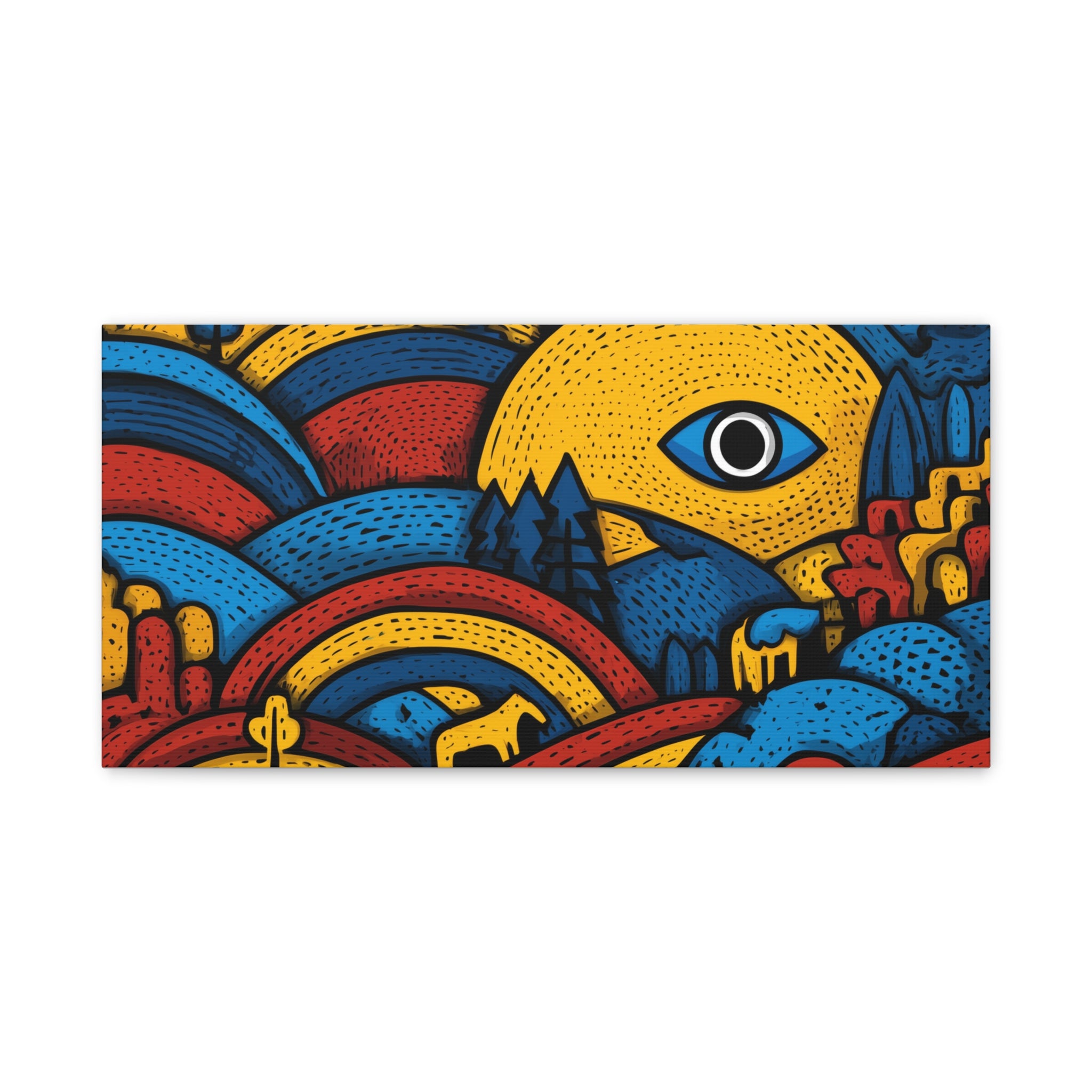 Colorful Landscape Canvas Artwork, Abstract Wall Decor, Home Wall Art, Boho Decor, Eye-catching Art for Living Room