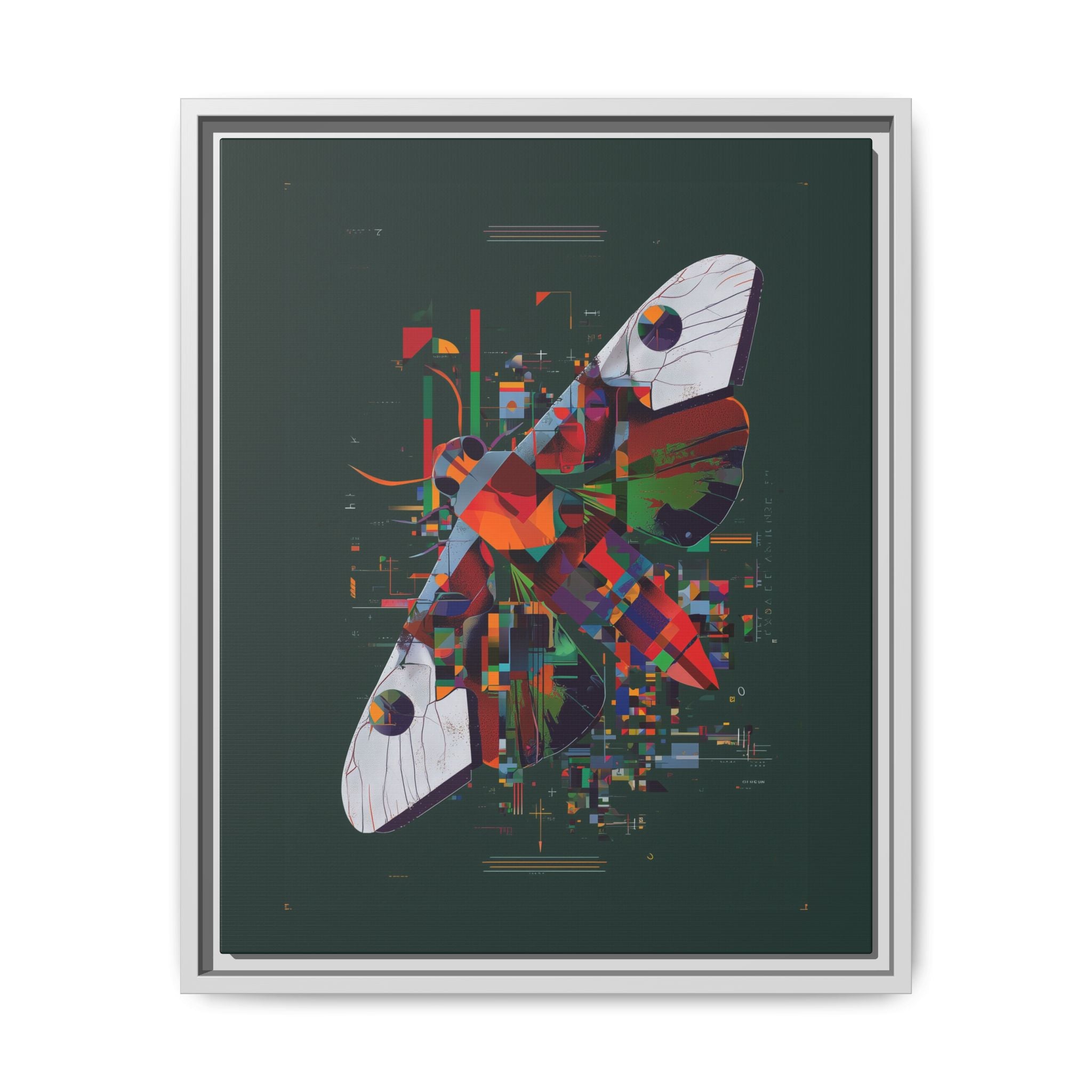 Digital Metamorphosis Framed Print: Geometric Butterfly Abstrac, Cubist Technological   |  Personalized & Custom Orders Available