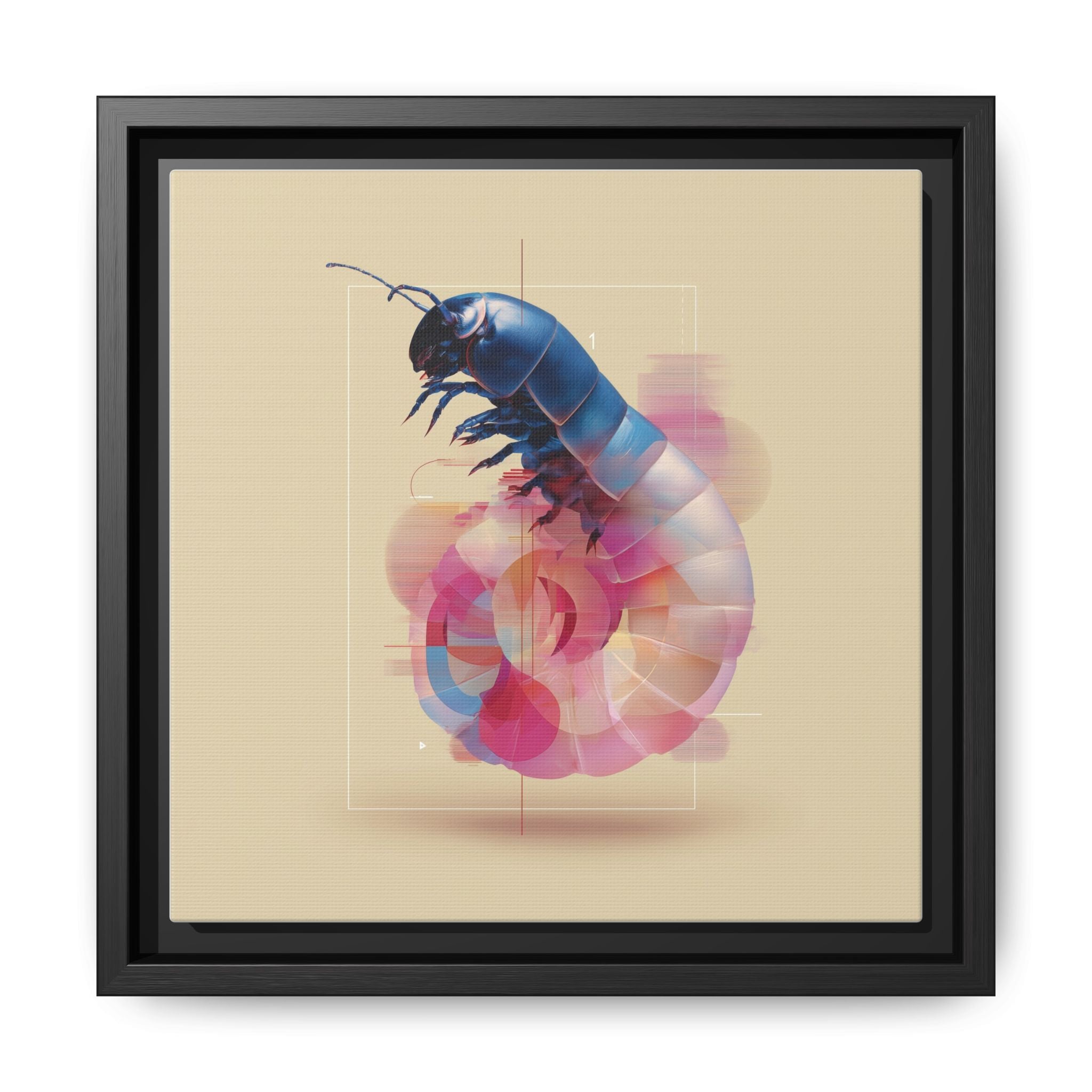 Exoskeleton Enigma: Digital Glitch Isopod, Metallic Crustacean Portrait   |  Personalized & Custom Orders Available