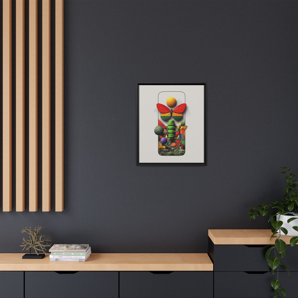 Metamorphosis Framed Print : Geometric Nature Transformation, Vibrant Butterfly Composition   |  Personalized & Custom Orders Available