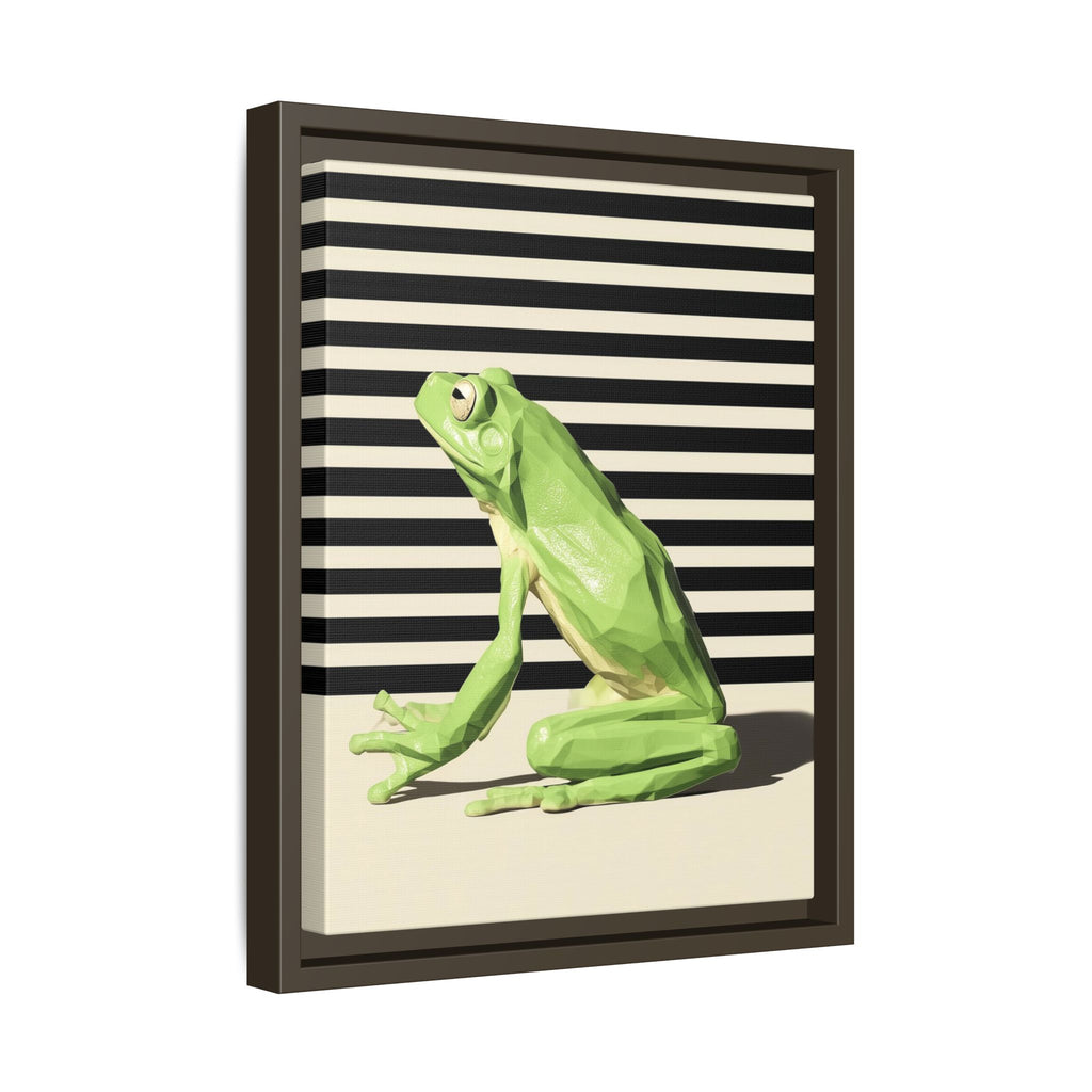 Geometric Frog Framed Print : Low-Poly Amphibian Design, Contemporary Minimalist Art   |  Personalized & Custom Orders Available