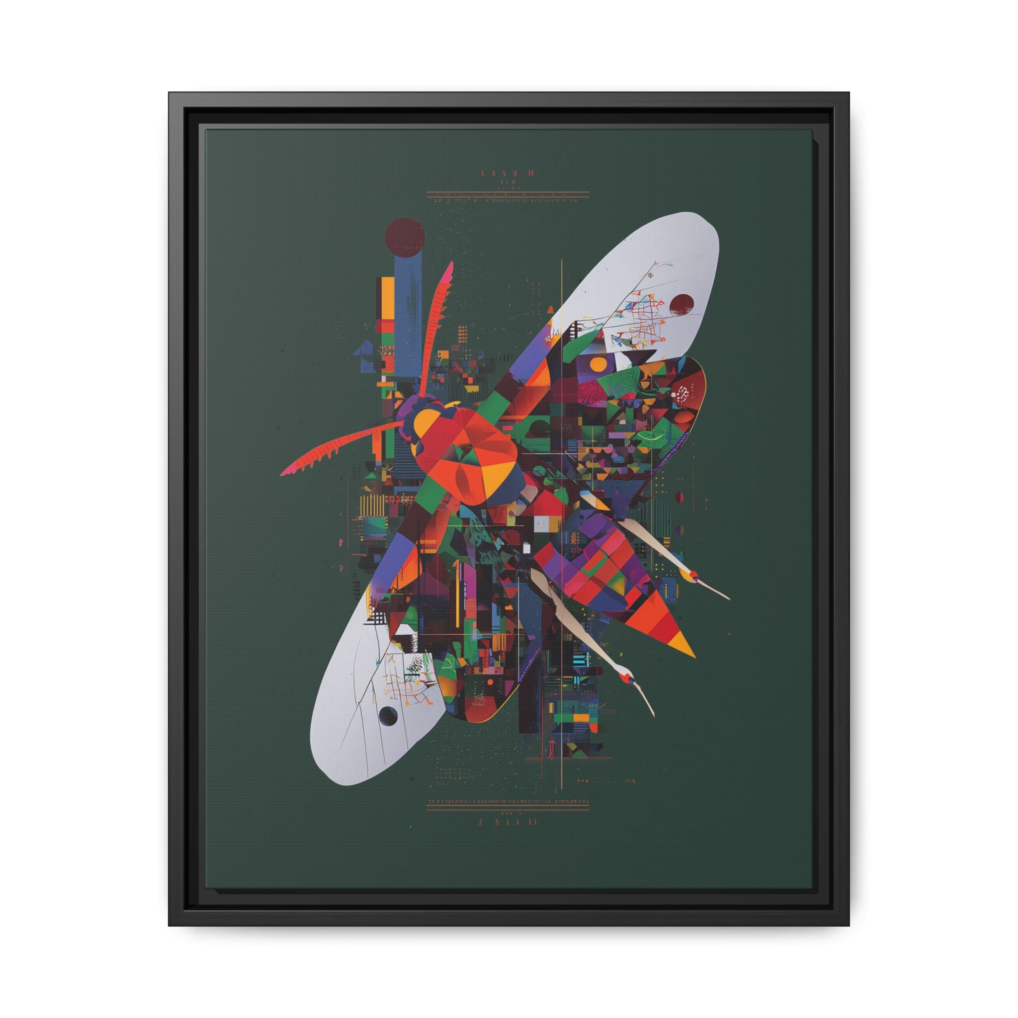 Geometric Metamorphosis Framed Print: Urban Nature Mosaic, Abstract Butterfly Fragments   |  Personalized & Custom Orders Available