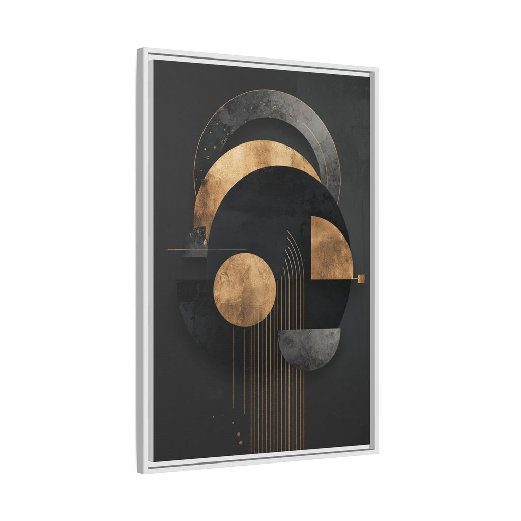 Geometric Resonance: Abstract Gold and Black Design, Minimalist Architectural Art, Modern Metallic Composition   |   Custom Orders Accepted