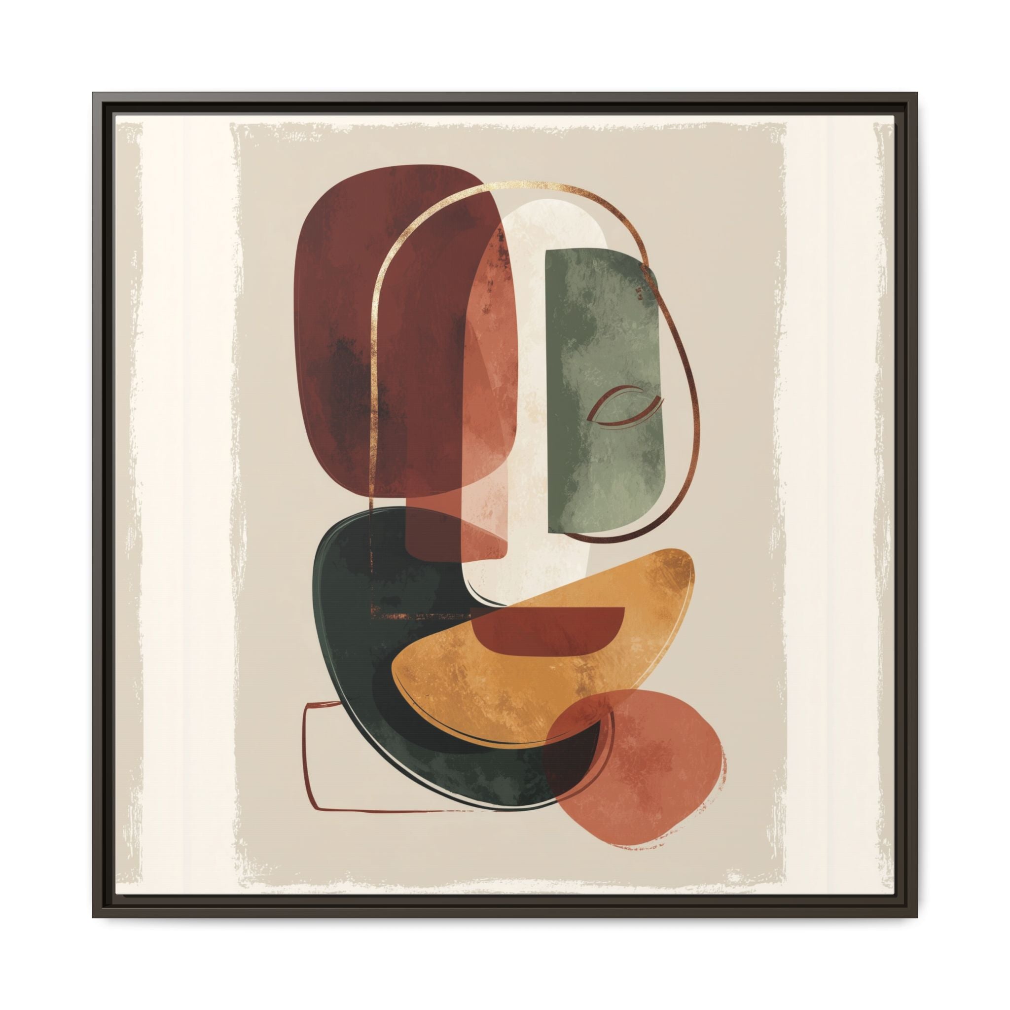 Layered Geometries: Mid-Century Modern Composition, Organic Abstract Design, Translucent Intersecting Shapes   |   Custom Orders Accepted