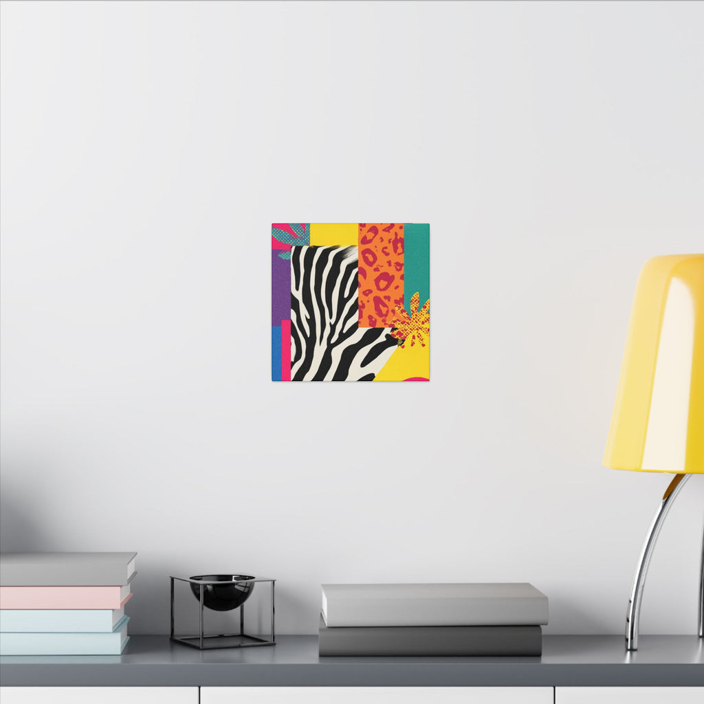 Pop Geometry: Zebra Leopard Fusion, Geometric Color Block, Modern Abstract Design   |   Custom Orders Accepted