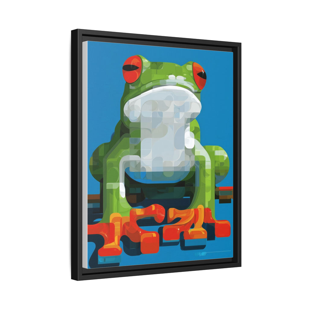 Mosaic Amphibian: Geometric Frog Portrait, Digital Pixel Art Illustration   |    Custom Orders Available