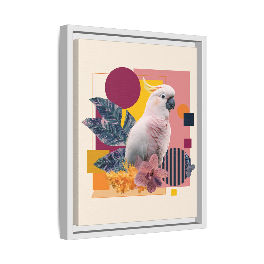 Cockatoo Geometric Framed Print : Tropical Digital Collage, Modern Abstract Design   |  Personalized & Custom Orders Available