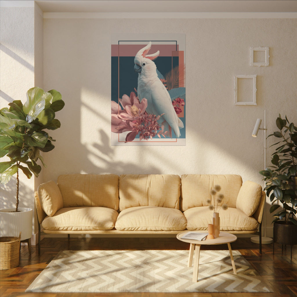 Cockatoo's Geometric Symphony: Digital Wildlife Art, Contemporary Botanical Design   |    Custom Orders Available