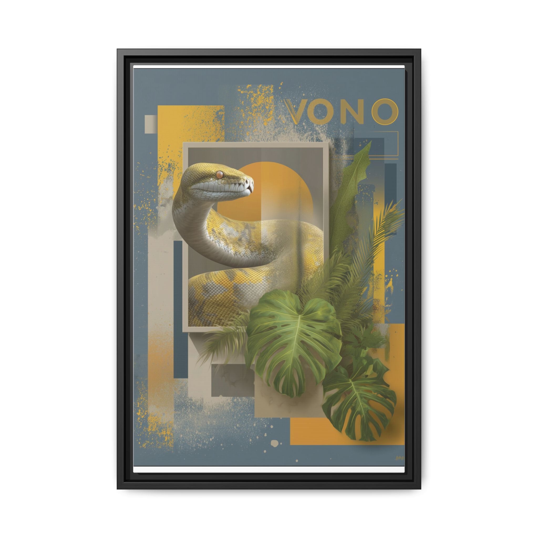 Serpent of Geometric Dimensions: Tropical Vono Design, Abstract Wildlife Art   |  Personalized & Custom Orders Available