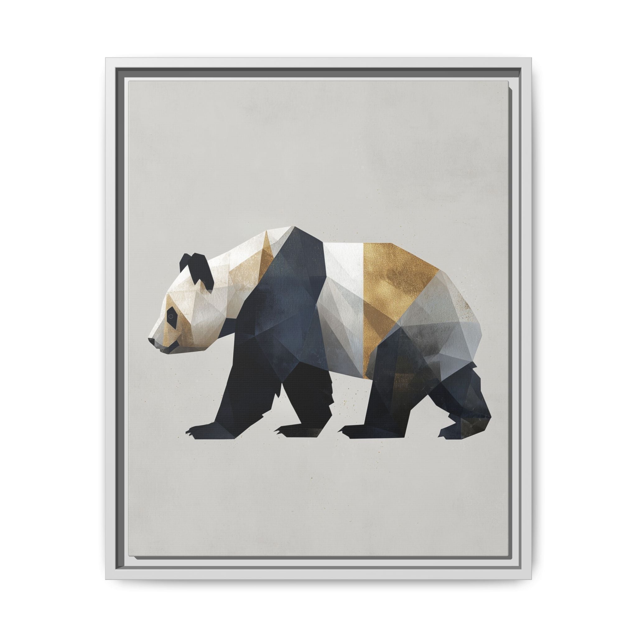 Geometric Panda: Low-Poly Digital Art, Metallic Contemporary Design   |  Personalized & Custom Orders Available