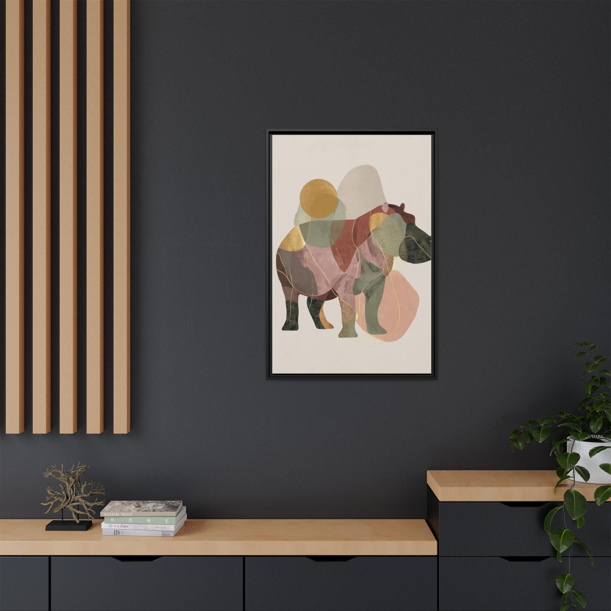 Fragmented Hippopotamus: Geometric Abstract Art, Minimalist Animal Portrait   |  Personalized & Custom Orders Available