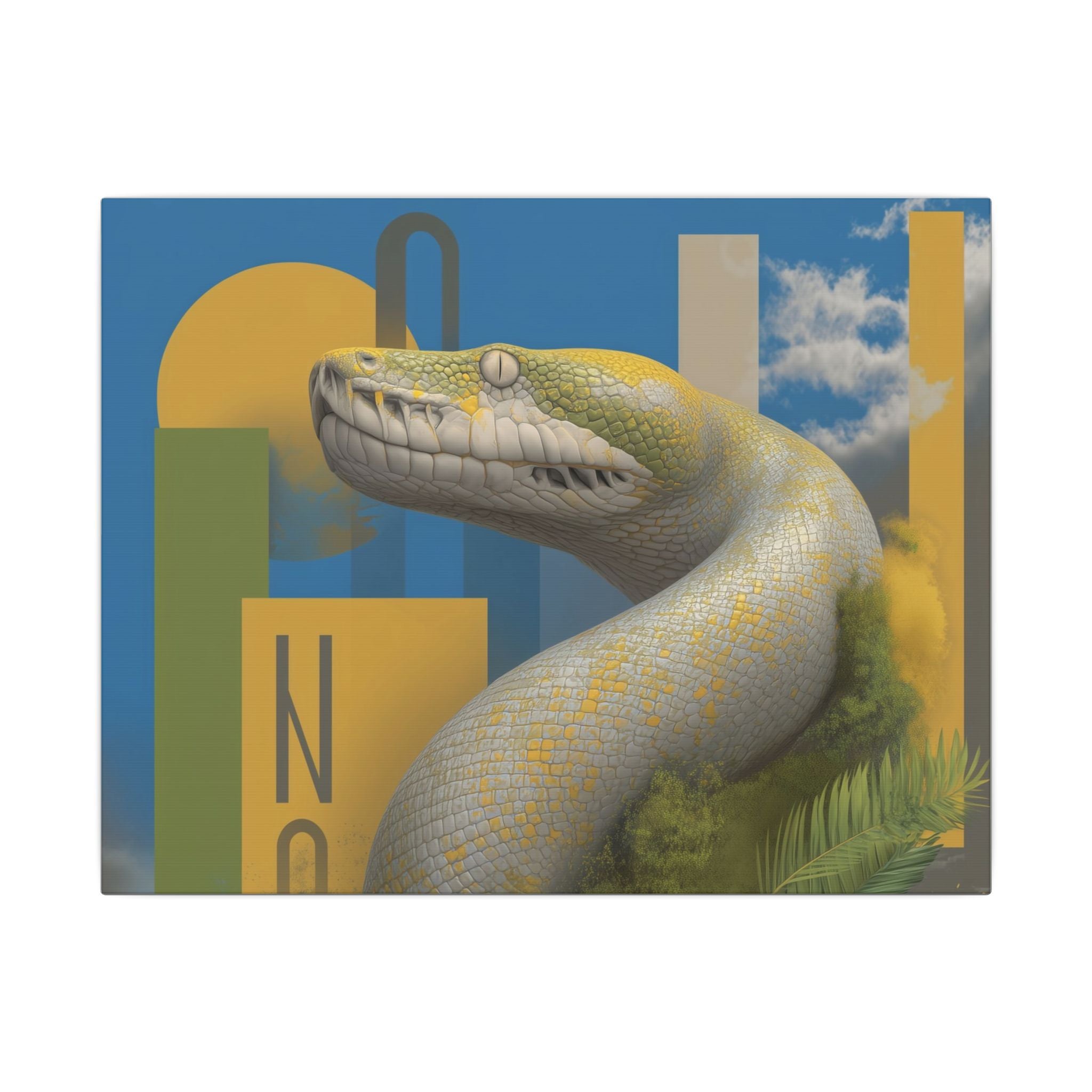Serpent Sovereignty: Digital Wildlife Illustration, Geometric Botanical Landscape   |    Custom Orders Available