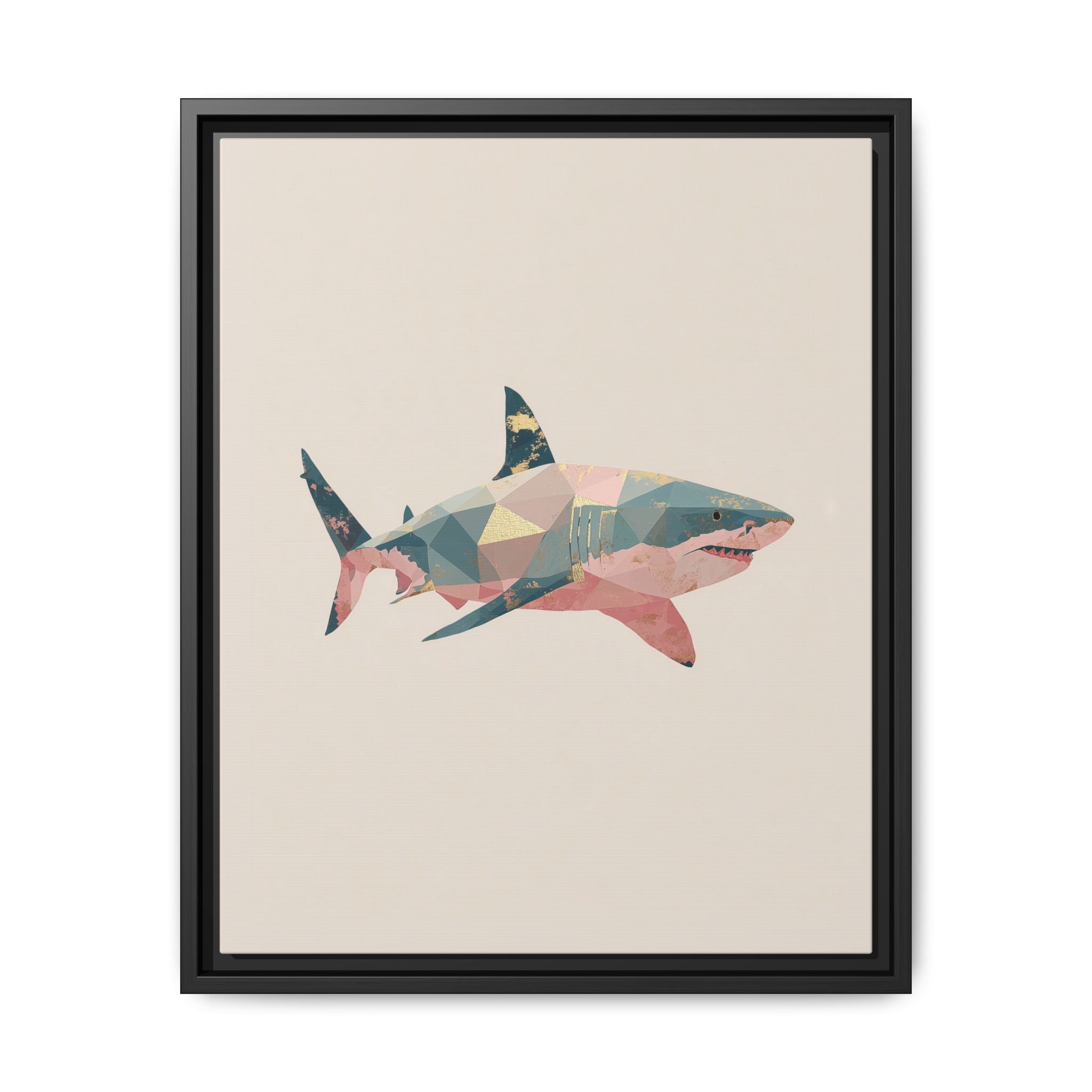 Geometric Shark Spectrum: Polygonal Marine Predator, Abstract Metallic Design   |  Personalized & Custom Orders Available