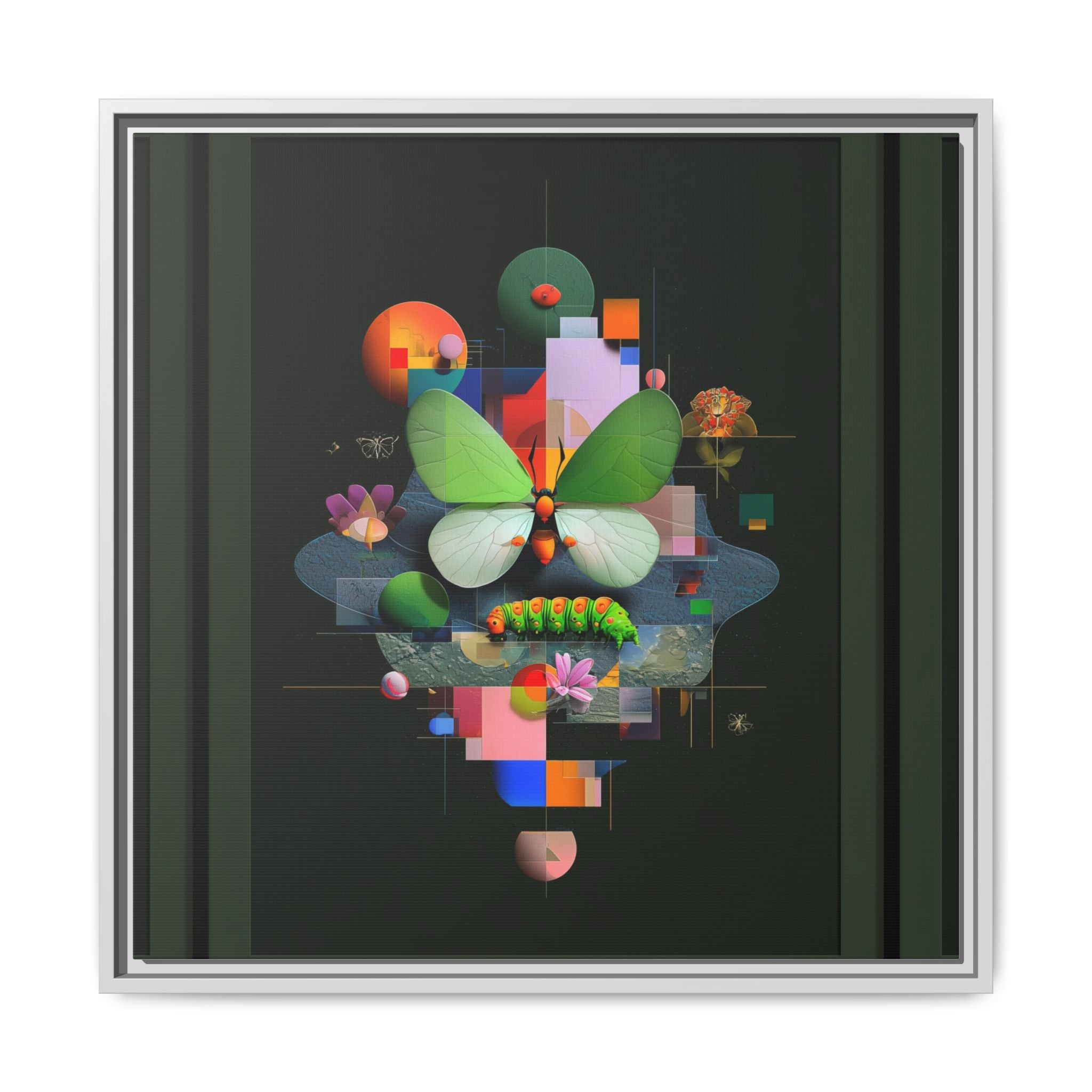 Metamorphosis Geometry Framed Print : Digital Nature Synthesis, Butterfly Abstraction   |  Personalized & Custom Orders Available