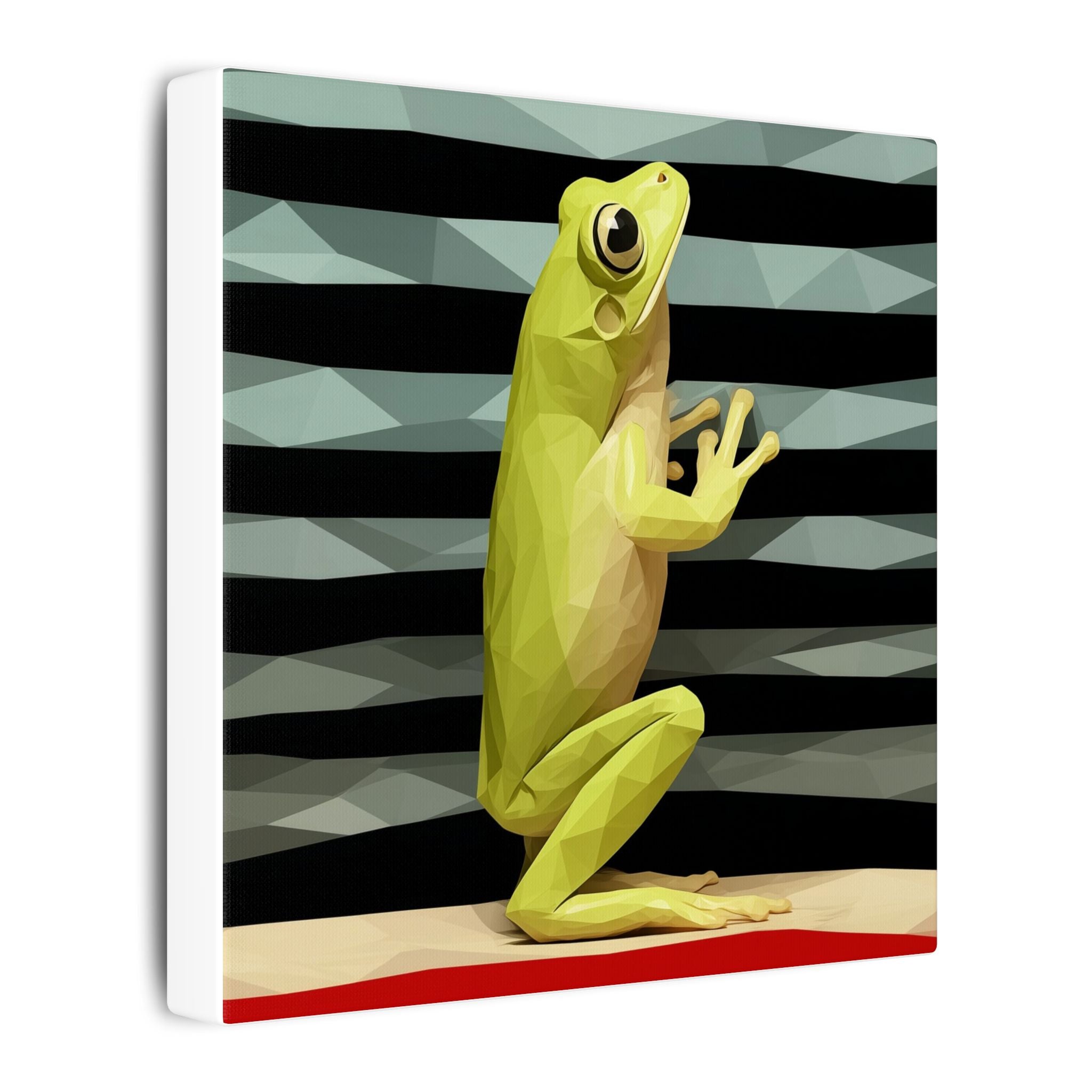 Geometric Frog: Low-Poly Digital Art, Vibrant Yellow Amphibian Illustration   |    Custom Orders Available