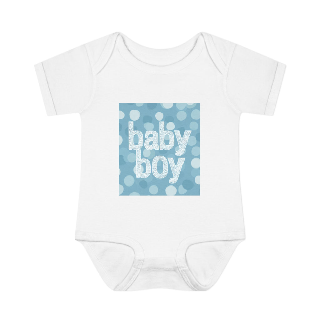 Baby Boy Bodysuit – Blue Polka Dot Infant Onesie