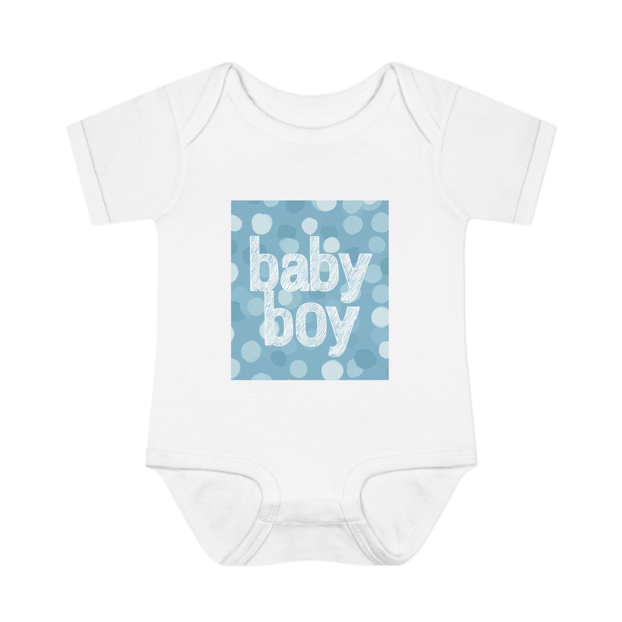 Baby Boy Bodysuit – Blue Polka Dot Infant Onesie