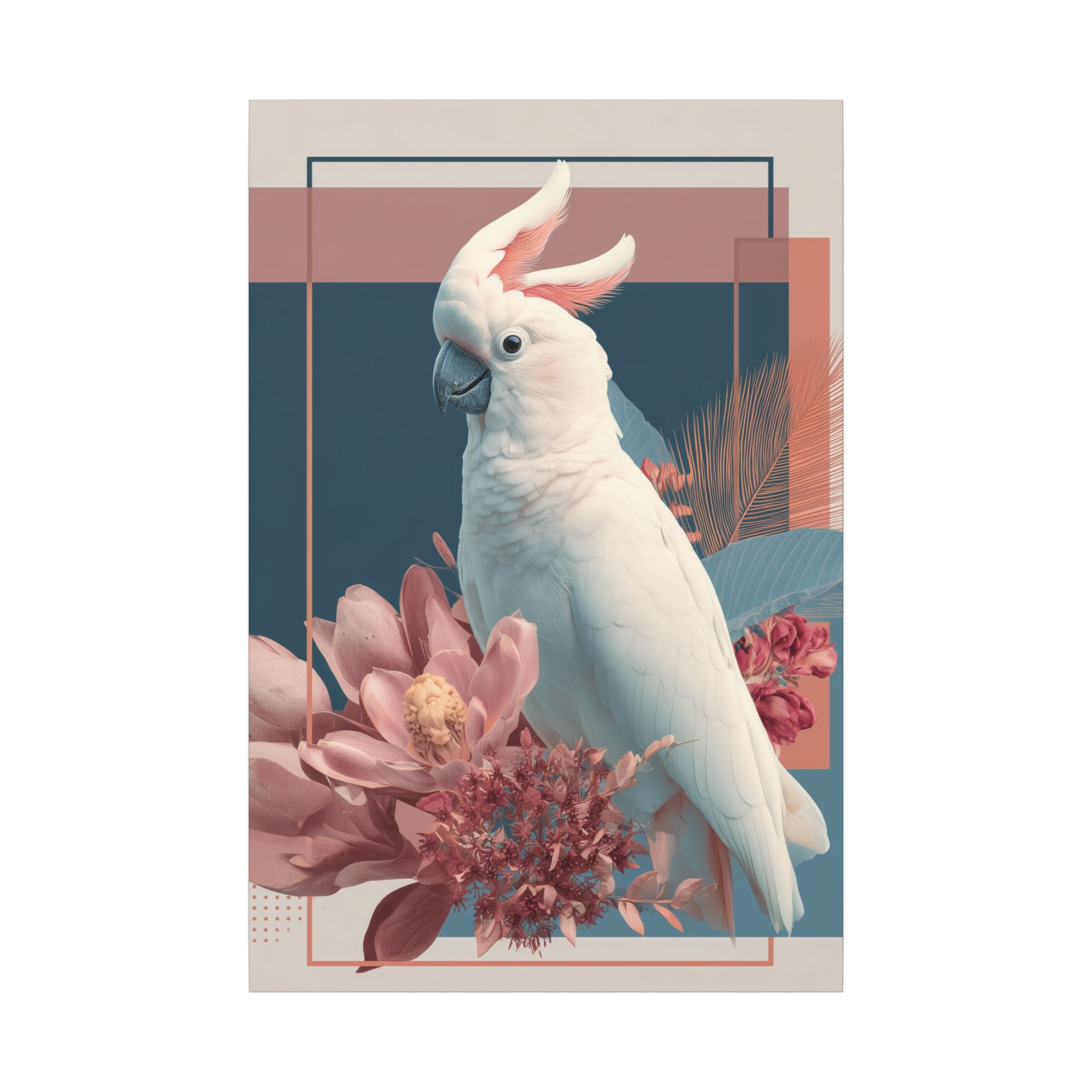 Cockatoo's Geometric Symphony: Digital Wildlife Art, Contemporary Botanical Design   |    Custom Orders Available