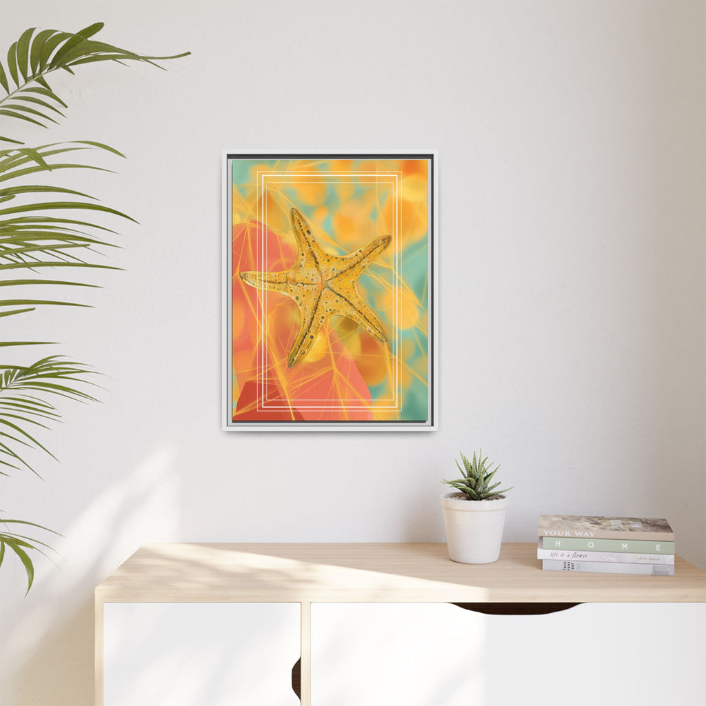 Celestial Starfish: Marine Geometry in Golden Hues, Tropical Oceanic Texture   |    Custom Orders Available