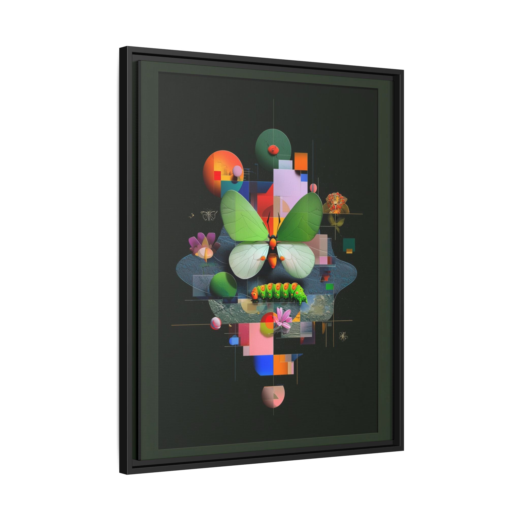Metamorphosis Geometry Framed Print : Digital Nature Synthesis, Butterfly Abstraction   |  Personalized & Custom Orders Available