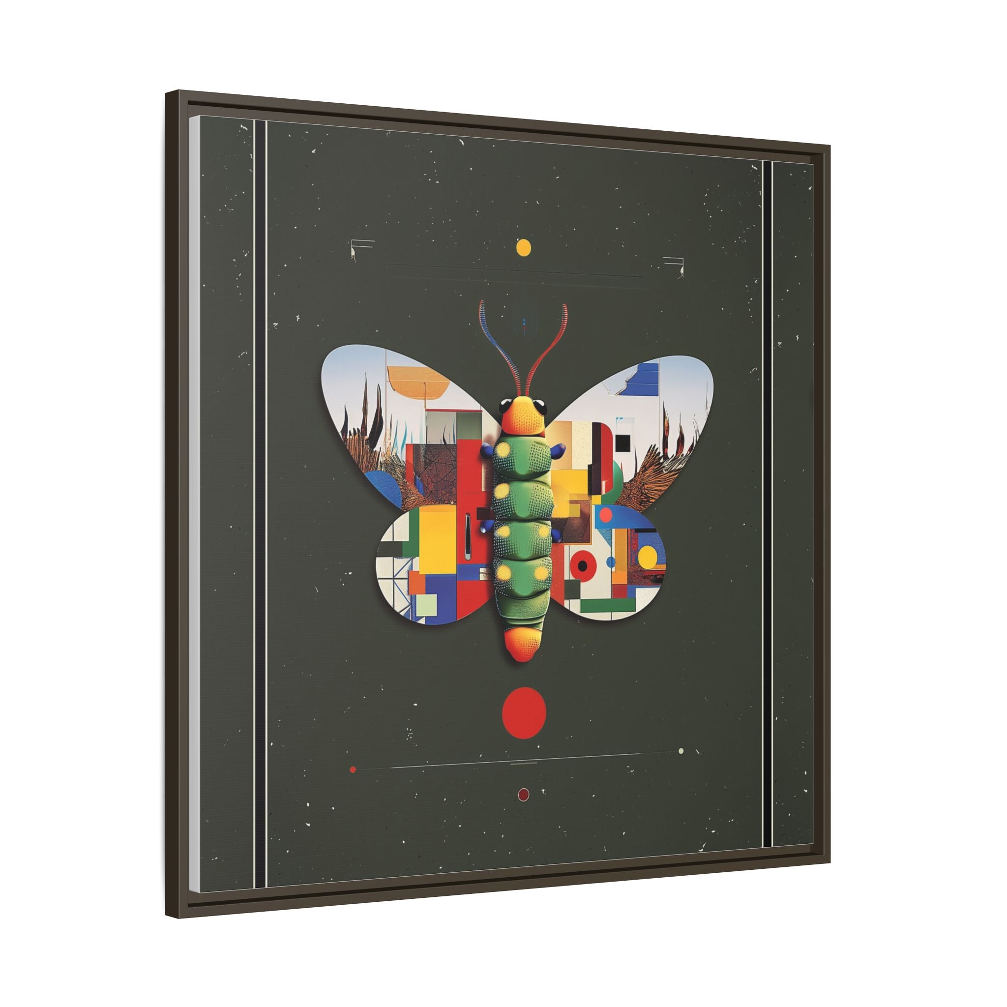 Geometric Butterfly Framed Print : Digital Cubist Interpretation, Modernist Entomological Design   |  Personalized & Custom Orders Available
