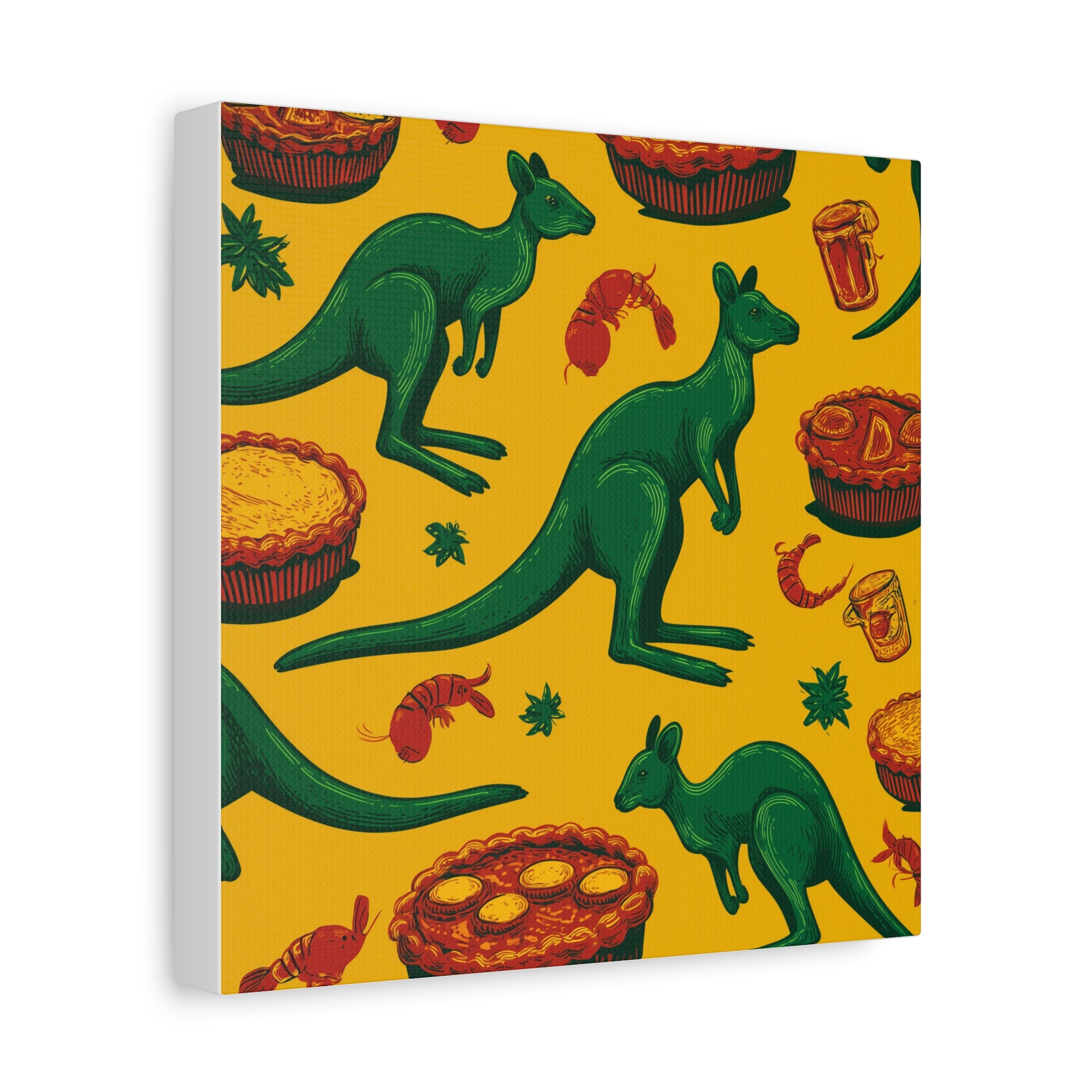 Kangaroo Canvas Wall Art, Vibrant Animal Decor, Unique Gift for Nature Lovers, Fun Kitchen Wall Hanging, Australian Themed Art