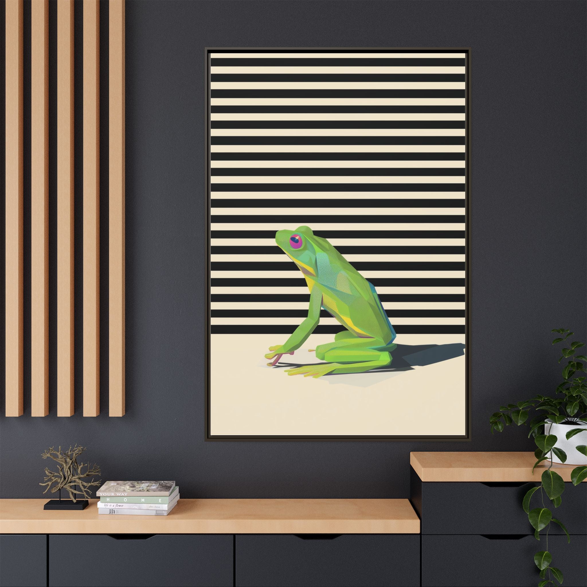 Geometric Frog: Minimalist Animal Portrait, Modern Graphic Design   |    Custom Orders Available