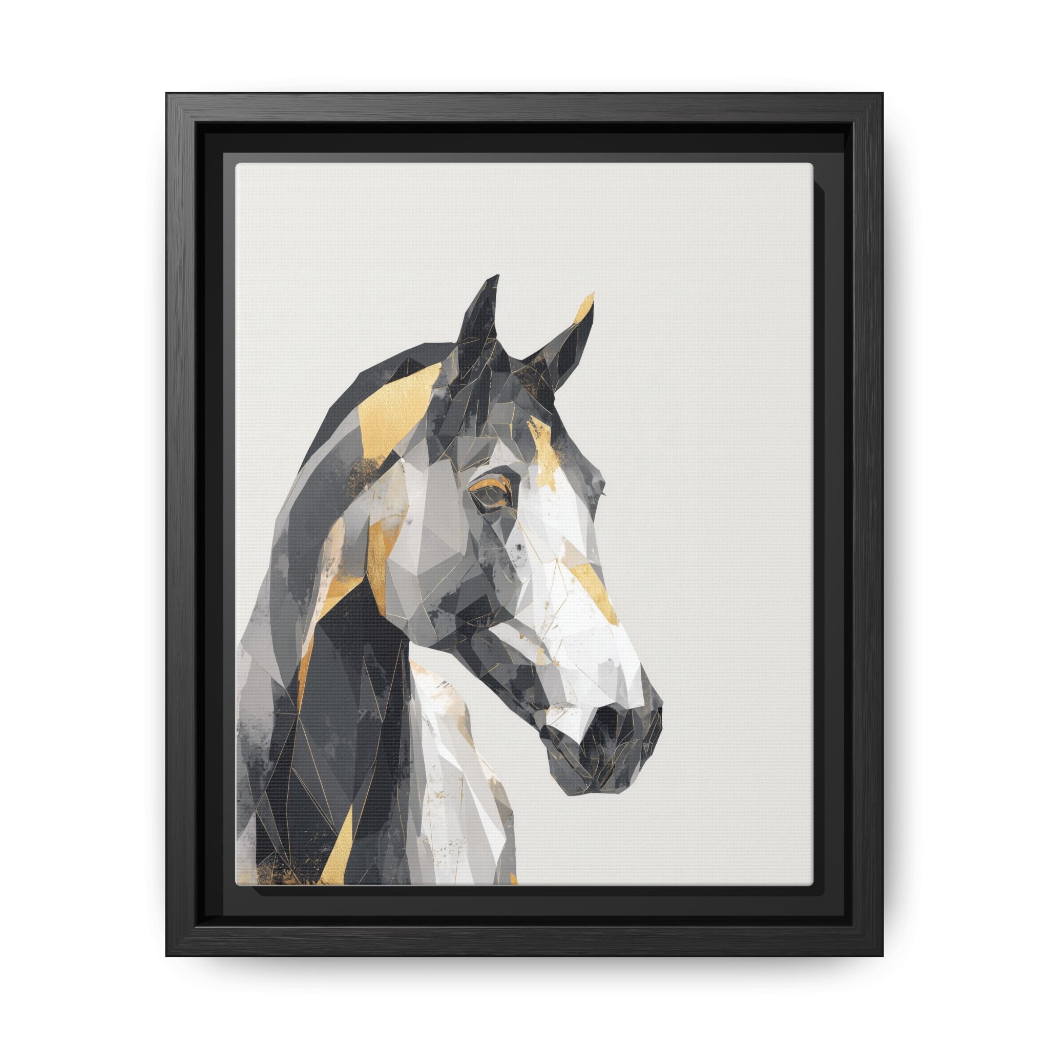 Geometric Equine Framed Print : Polygonal Horse Portrait, Modern Abstract Geometric Art   |  Personalized & Custom Orders Available