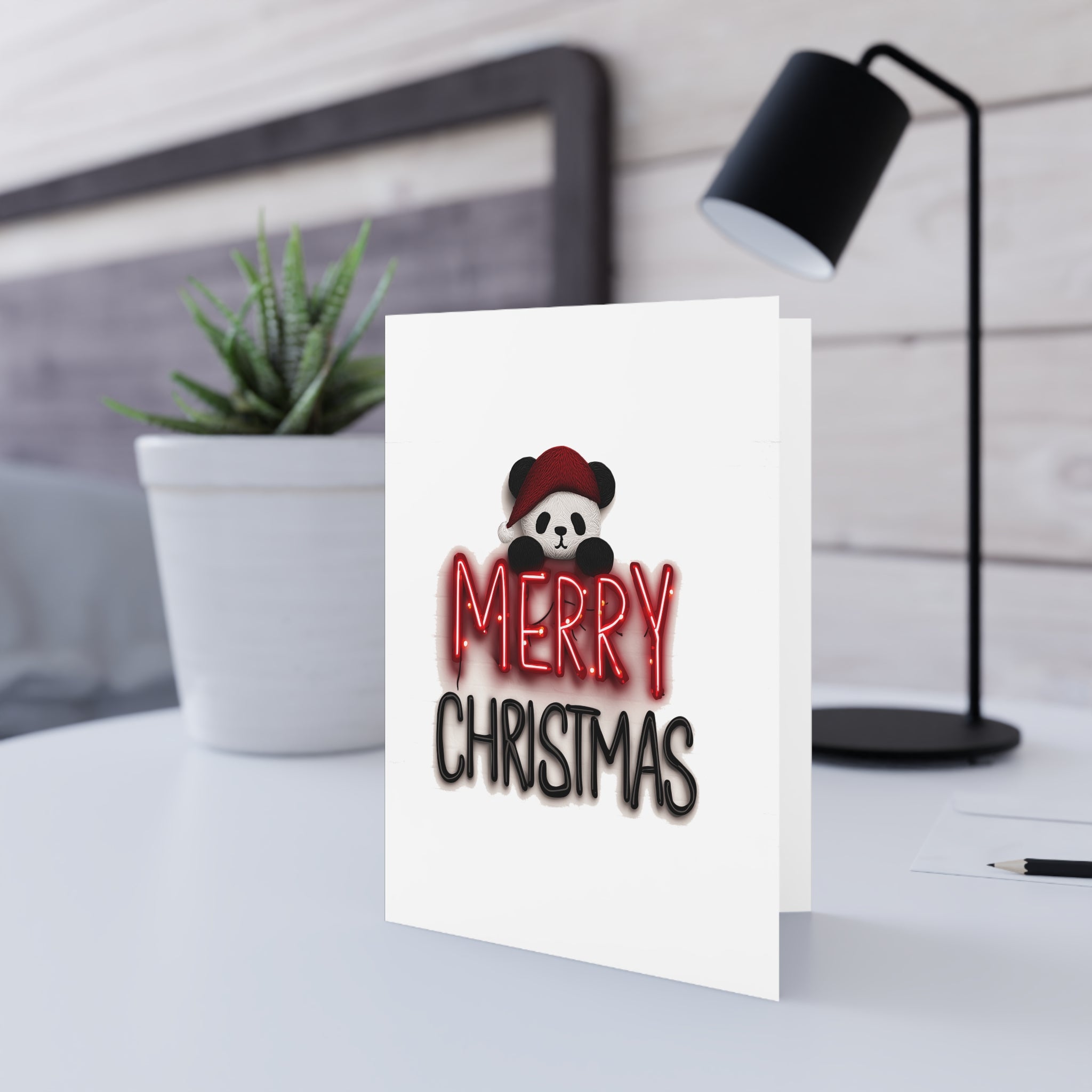 Panda Claus Christmas Cheer: Festive Holiday Graphic, Cartoon Character Greeting, Digital Art Illustration | Custom Orders Accepted