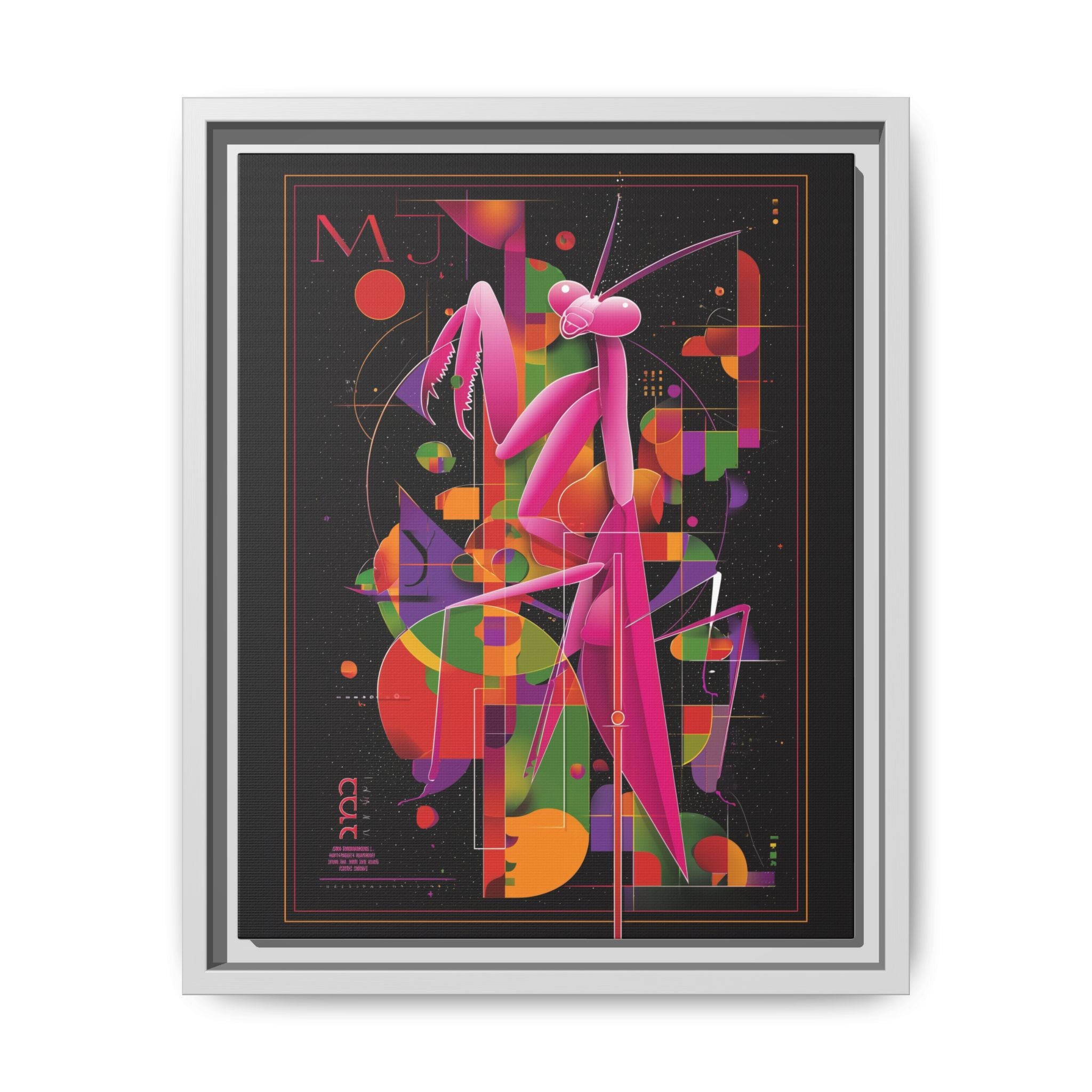 Geometric Mantis Framed Print : Starry Night Abstract, Graphic Design Poster   |  Personalized & Custom Orders Available