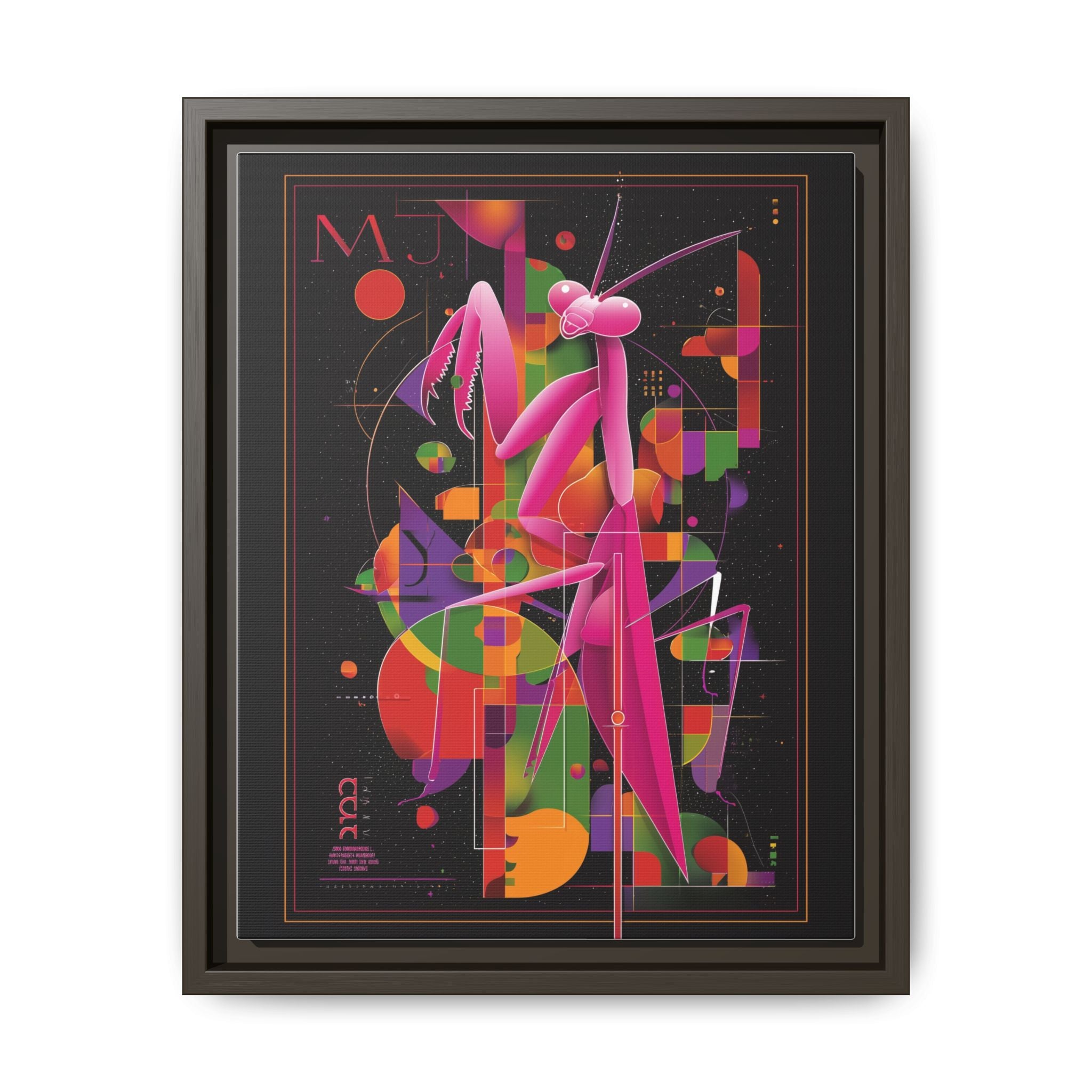 Geometric Mantis Framed Print : Starry Night Abstract, Graphic Design Poster   |  Personalized & Custom Orders Available