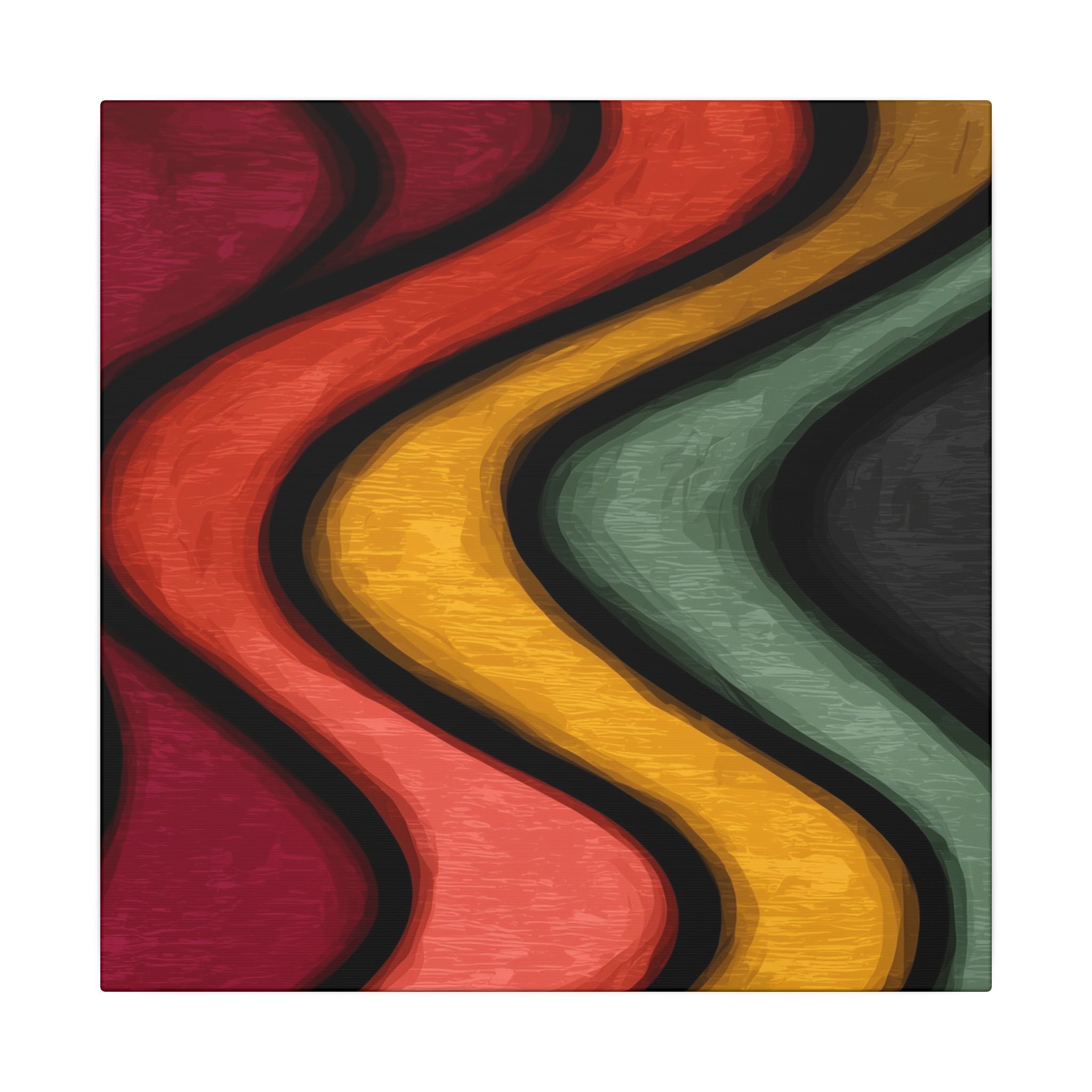 Autumnal Waves: Sinuous Organic Abstractions, Warm Color Landscape, Rhythmic Painterly Flow   |   Custom Orders Accepted