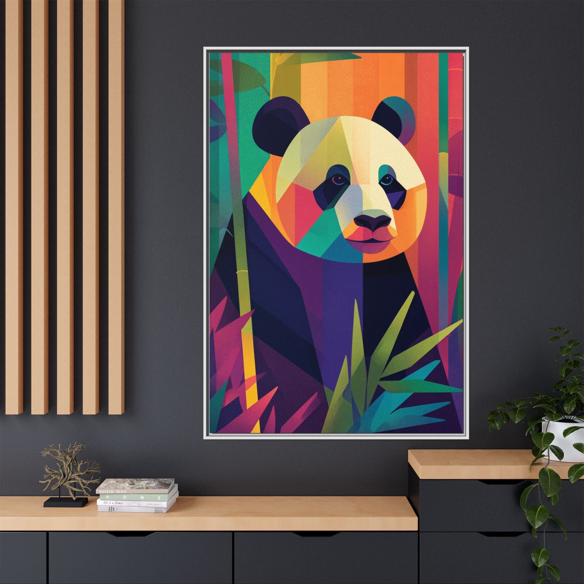 Geometric Panda Framed Print : Kaleidoscope Panda, Digital Art Illustration   |  Personalized & Custom Orders Available